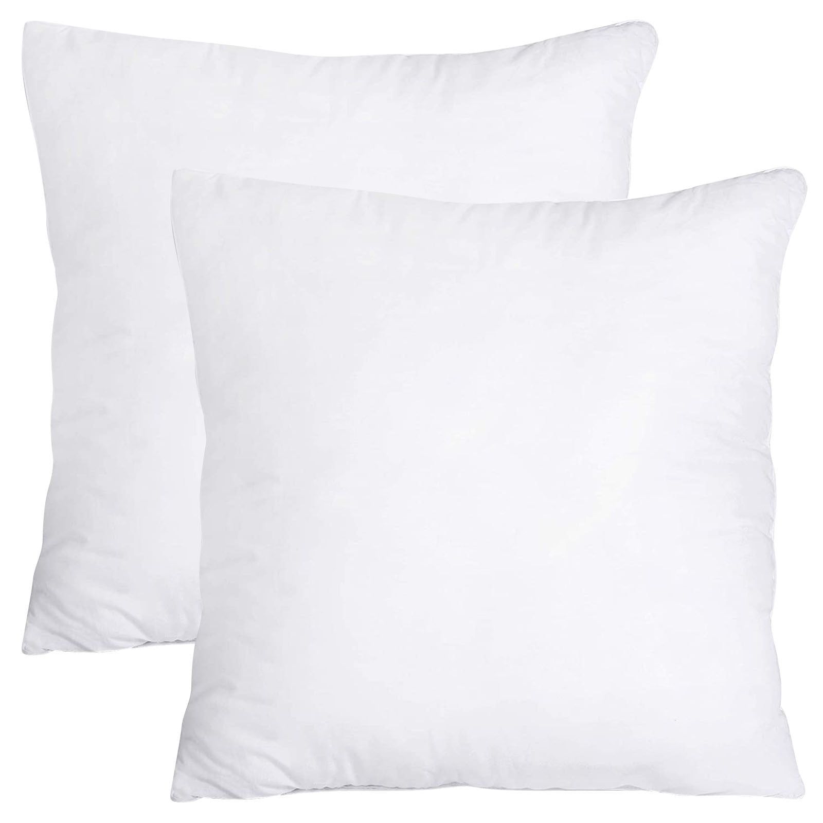 White 20x20 Polyester Throw Pillow Inserts, Set of 2