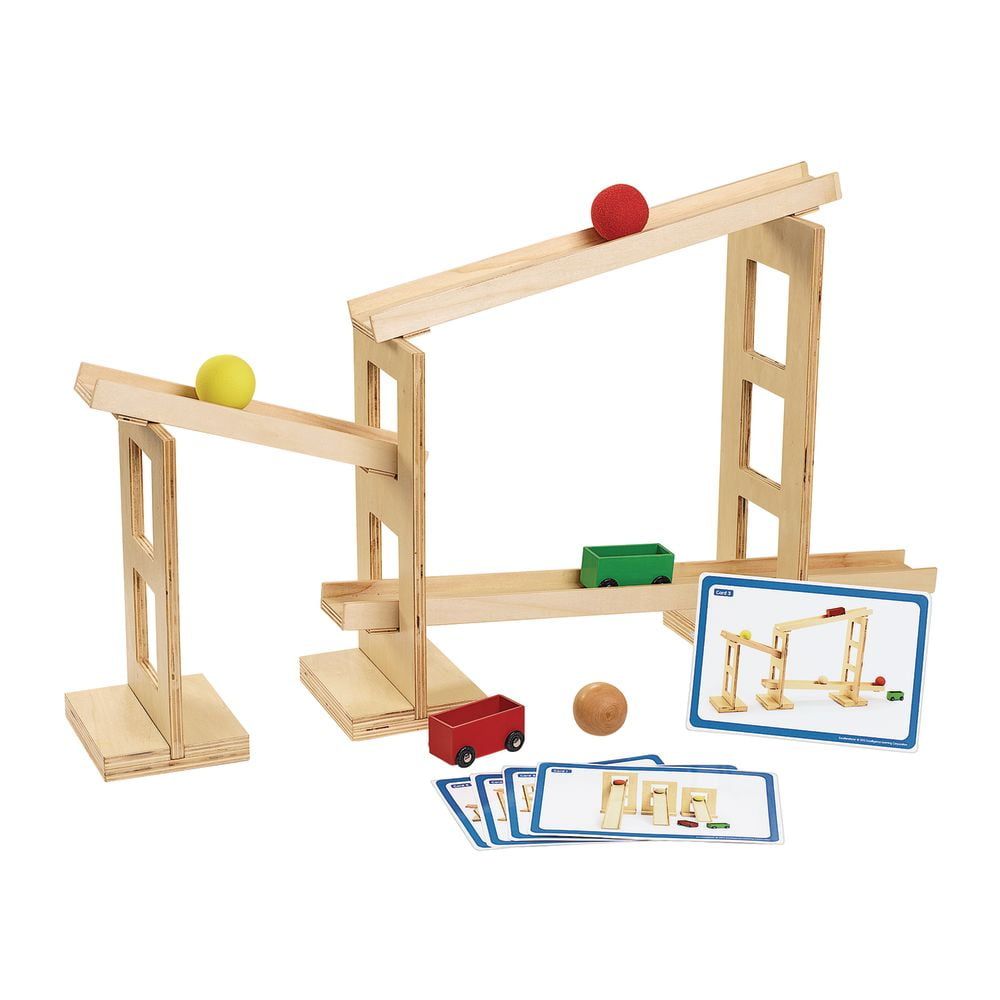 Excellerations 20-Piece Wooden STEM Engineering Ramp Set