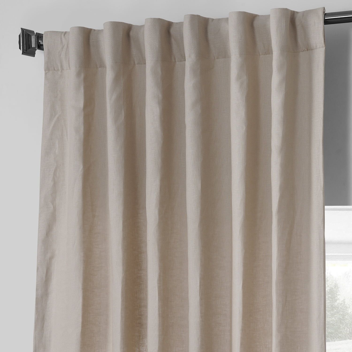 Walnut Beige 84" Linen Room Darkening Curtain Panel