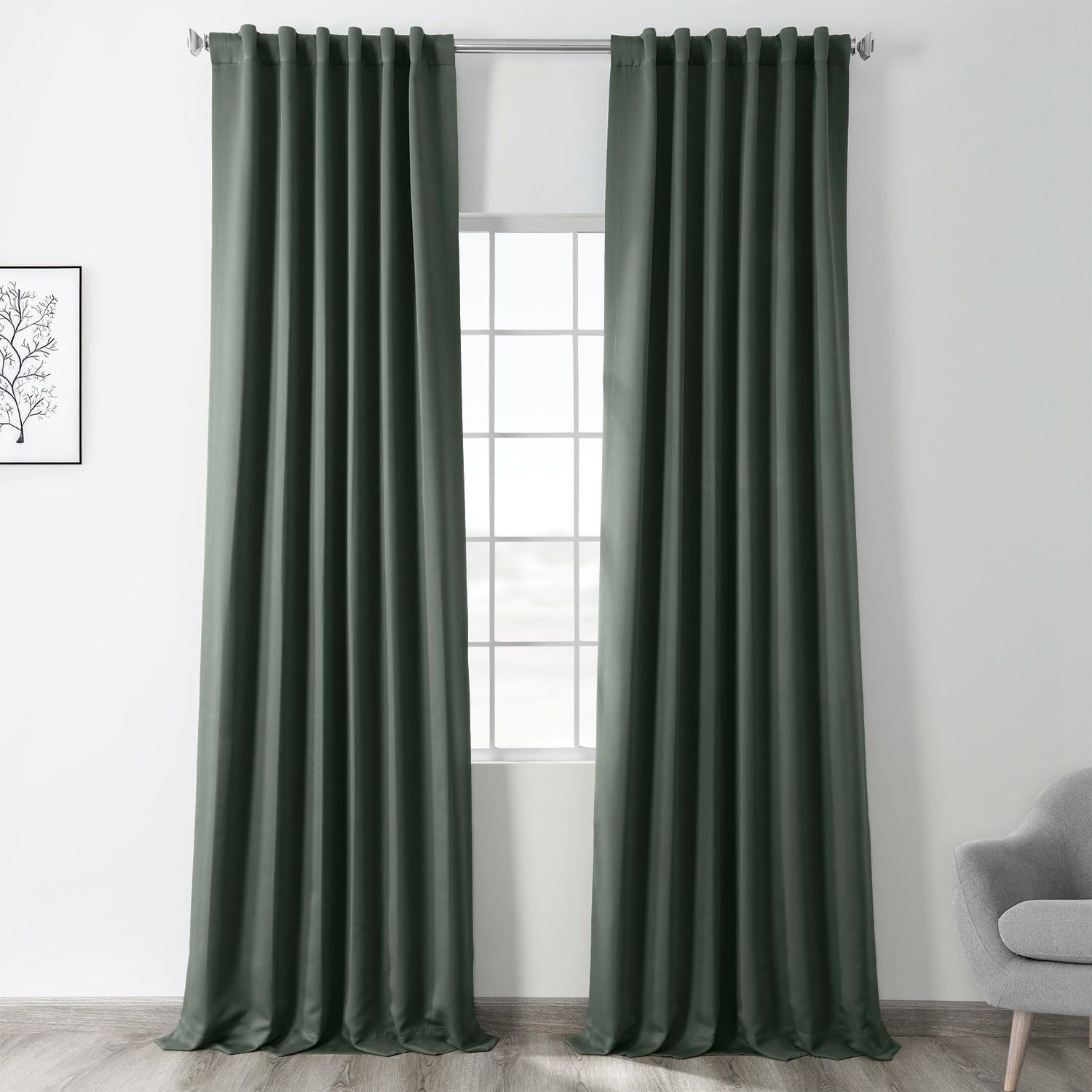 Dark Mallard Polyester Blackout Curtain Panel 50" x 96"