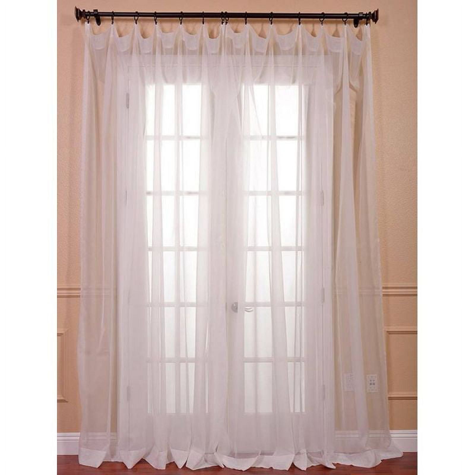 Off-White Double Layered Sheer Puddle Length Drapes