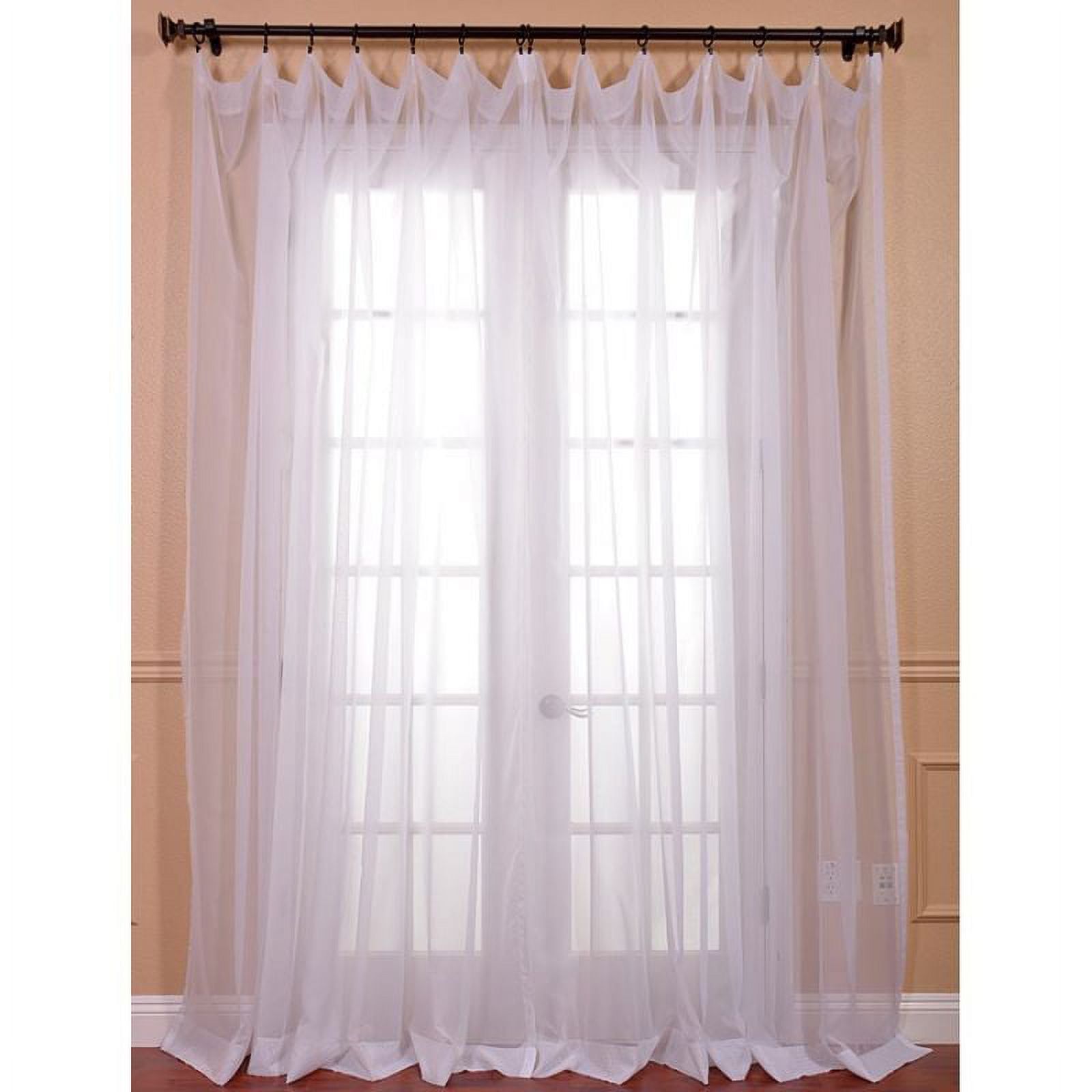 Extra Wide White Sheer Cotton Polyester Window Panel