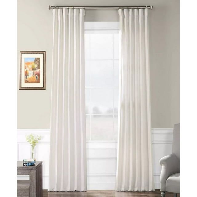 Ancient Ivory 84" French Linen Room Darkening Curtain Panel