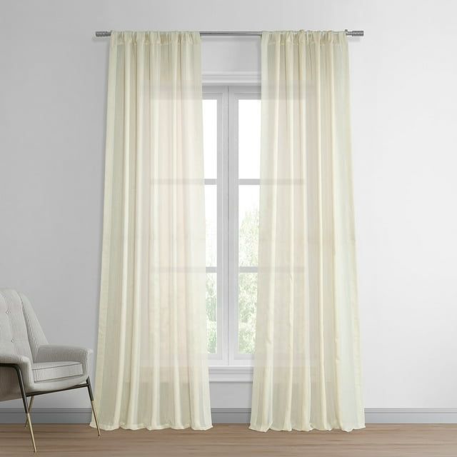Birch Off-White Linen Sheer 96" Window Panel
