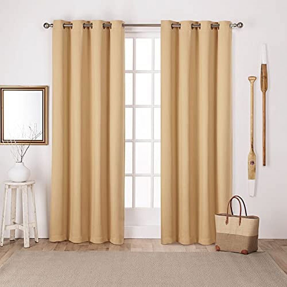 Sundress Yellow Sateen Blackout Grommet Curtain Panels