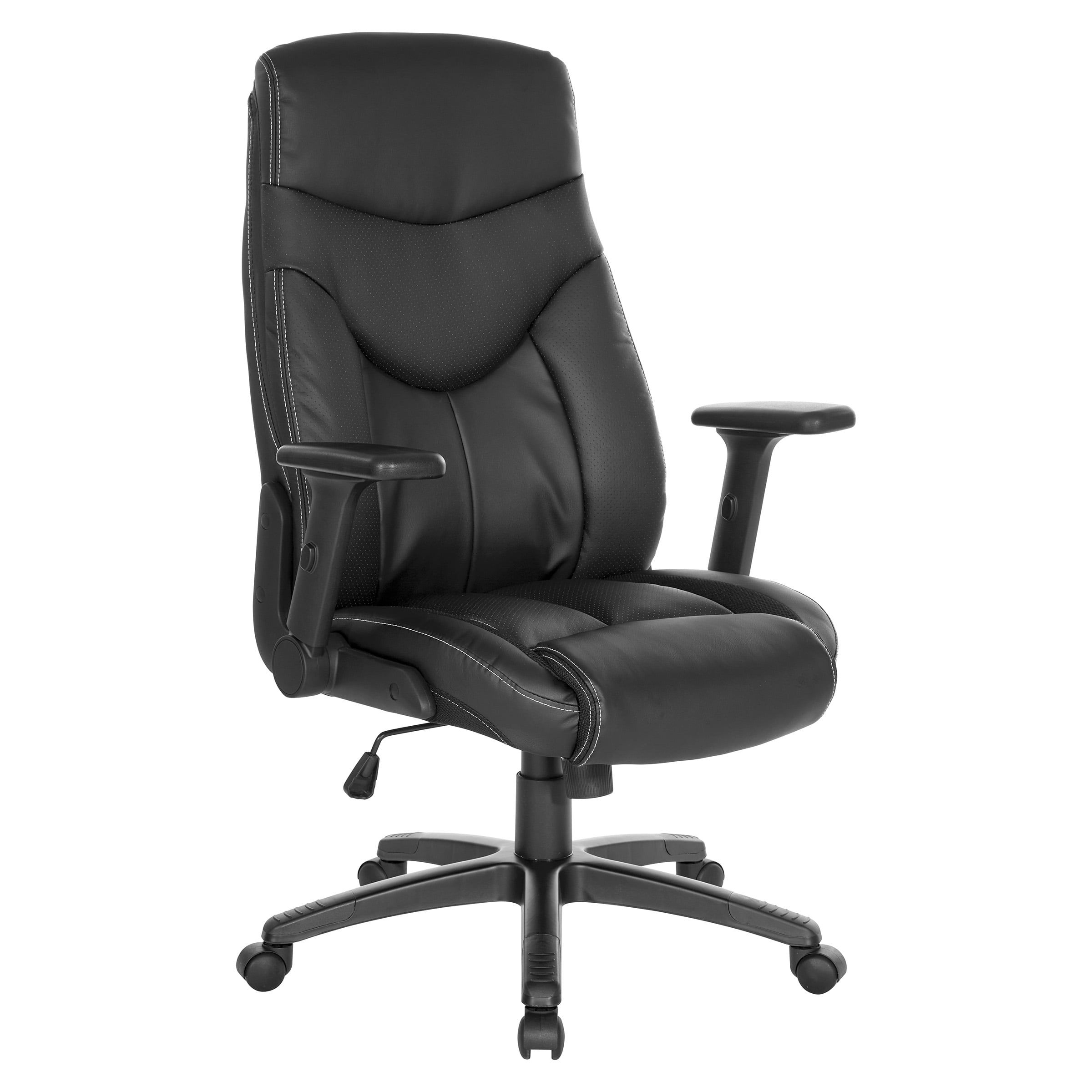 ErgoExecutive High Back Swivel Black Leather Office Chair