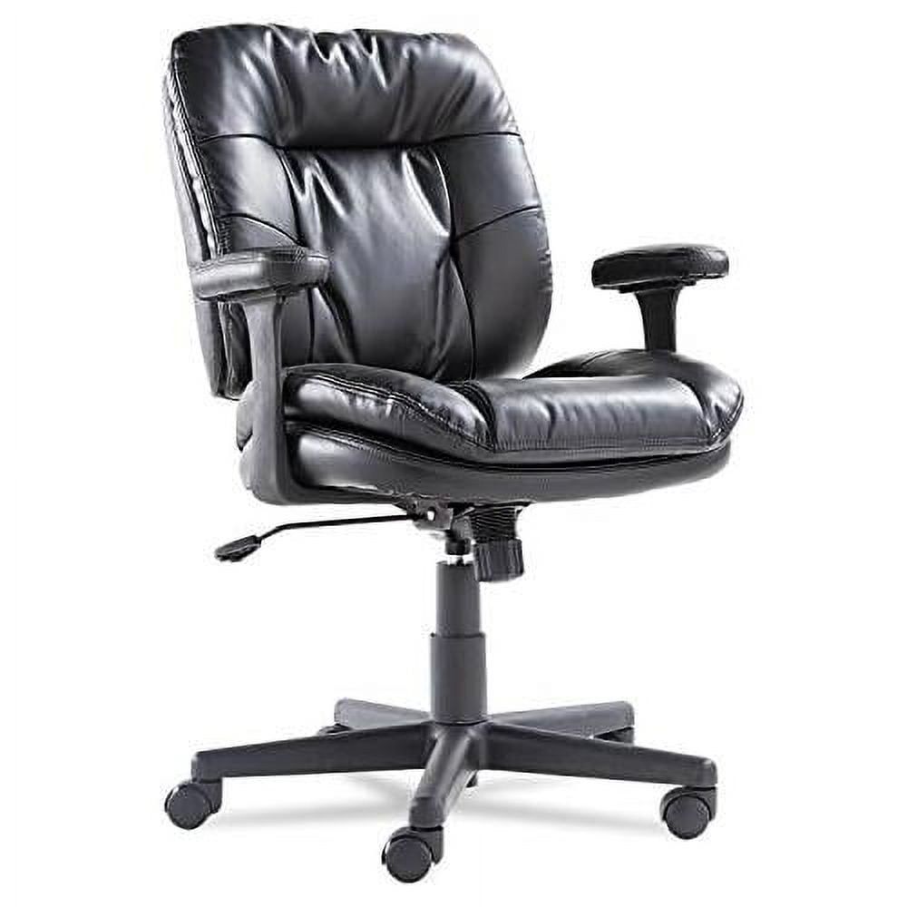 Executive Black Bonded Leather Swivel Task Chair