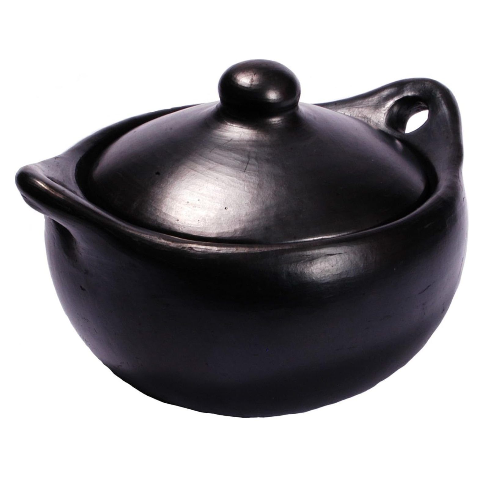 Extra Small Black Clay Stew Pot with Lid