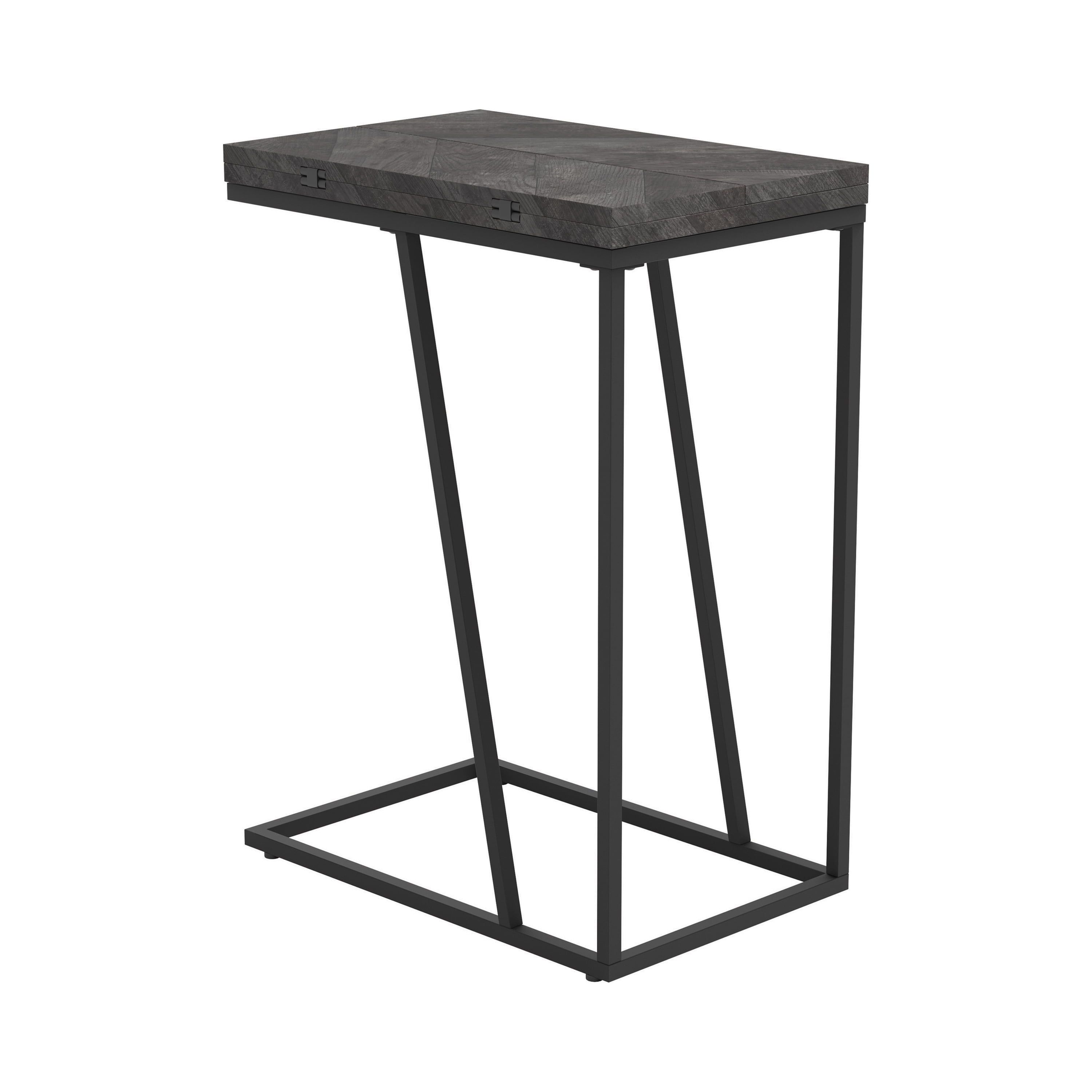 Rustic Gray Wood and Metal Rectangular Accent Table