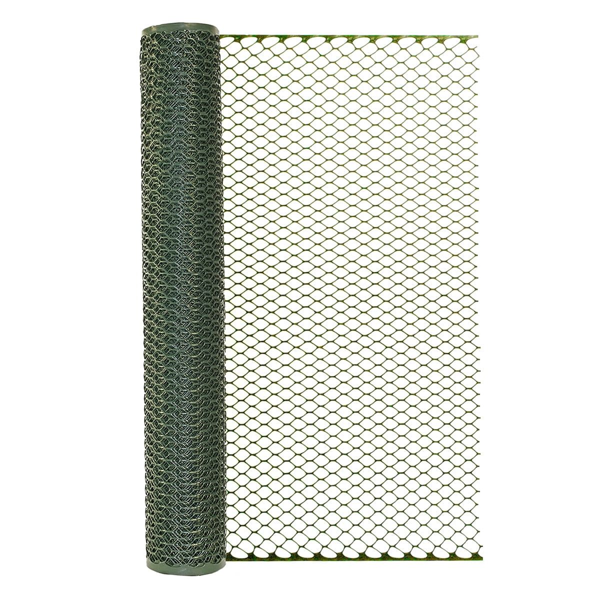 Green Plastic Poultry Netting Roll 25' x 36"