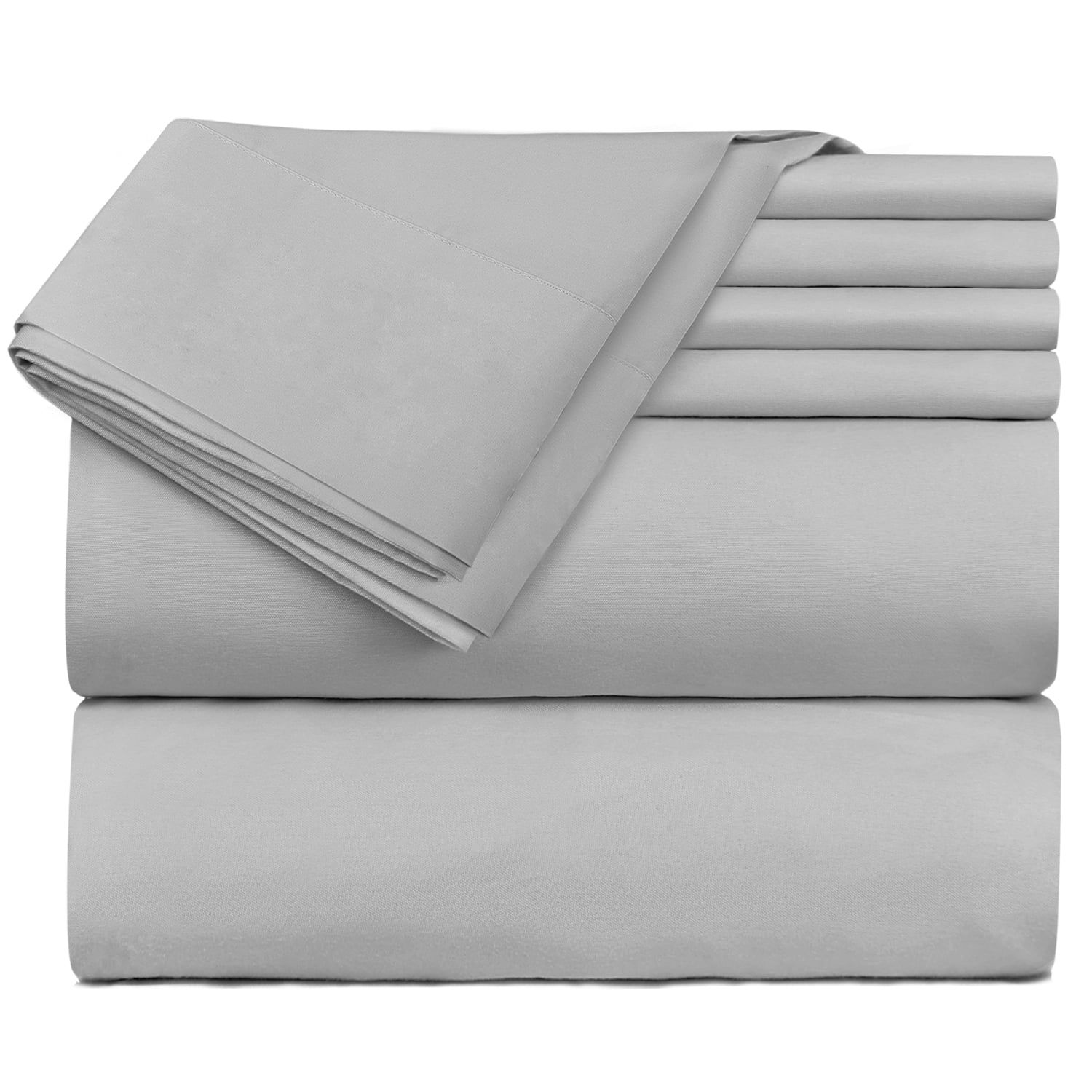 King Silver Microfiber 6-Piece Deep Pocket Sheet Set