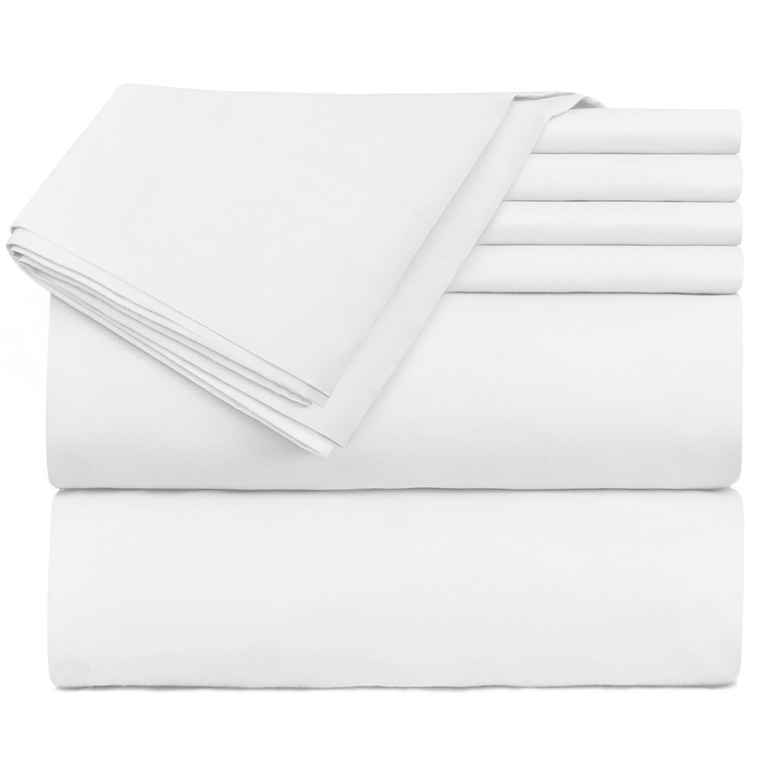 Queen White Extra Deep Pocket 6-Piece Microfiber Sheet Set