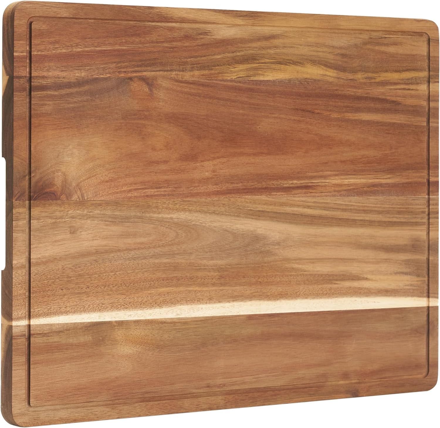 Extra Large Acacia Wood Reversible Cutting Board with Handles