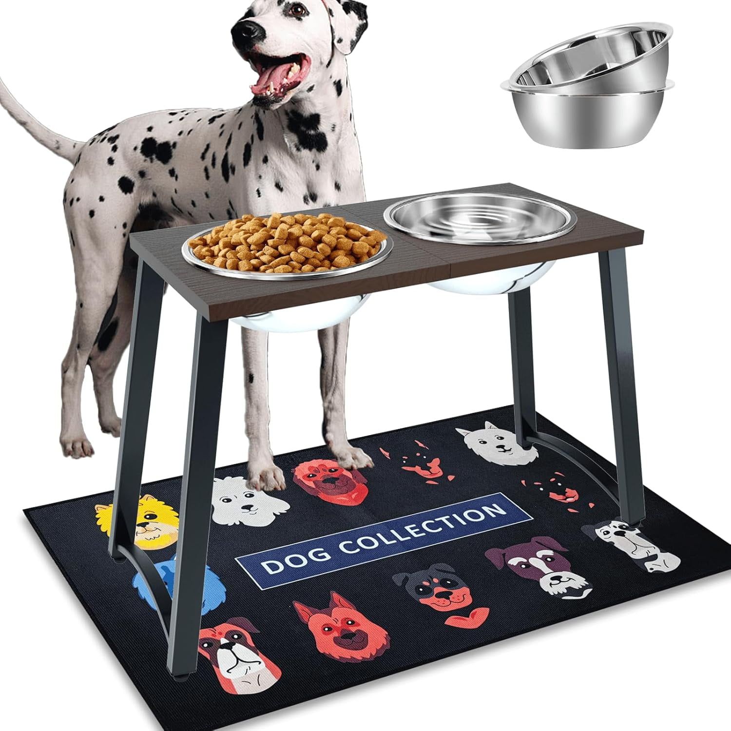 Extra Large Elevated Stainless Steel Dog Bowls with Stand