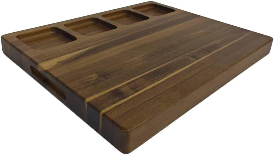 Extra Large Acacia Wood Cutting Board with Juice Grooves