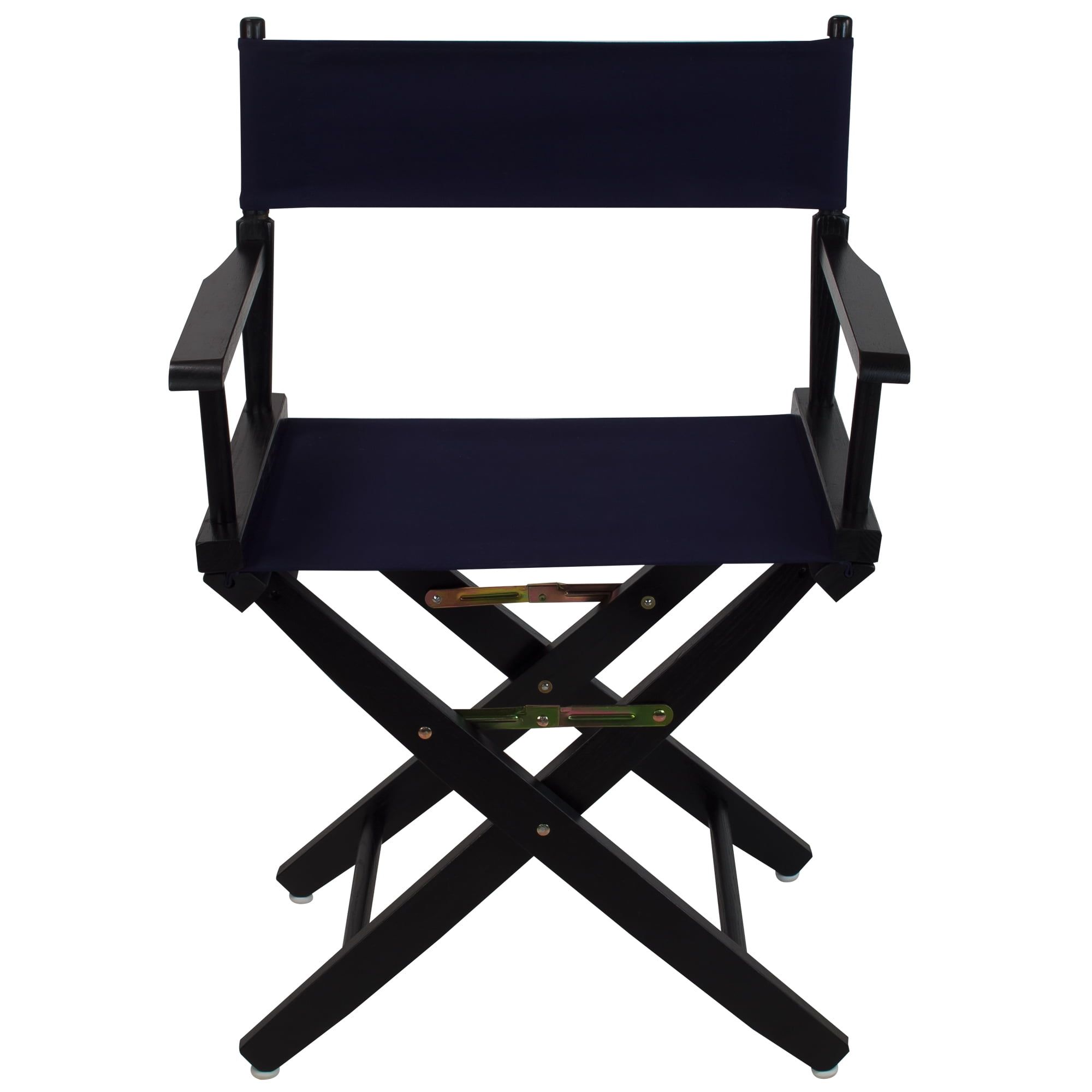 Black and Navy Foldable Wood Directors Chair