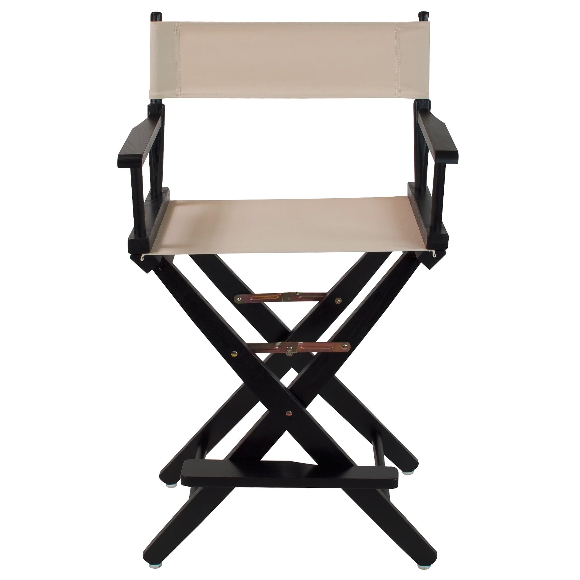 Premium Black and Natural Wood 24" Foldable Director's Chair