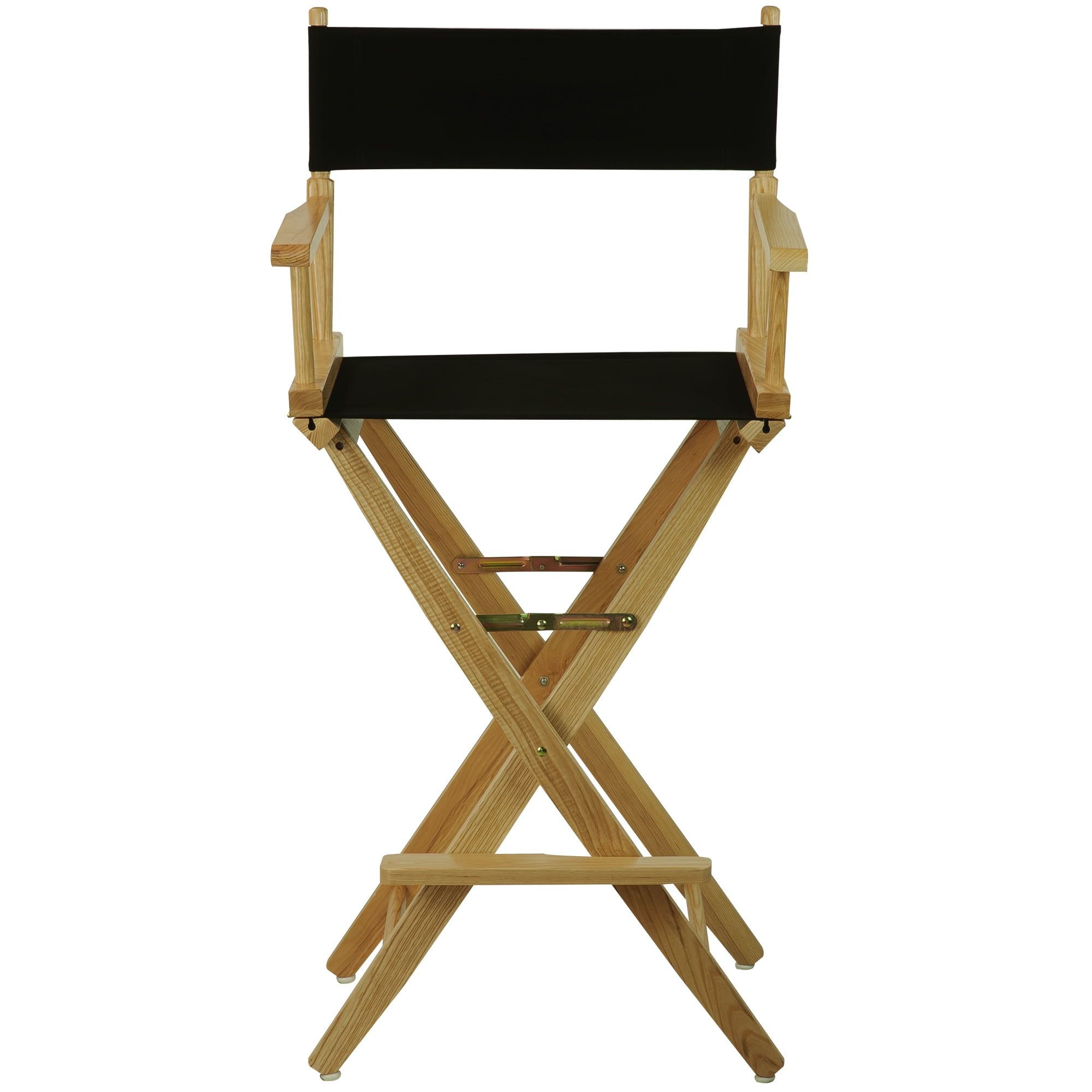 Classic 30" Foldable Director's Chair in Natural Wood & Black