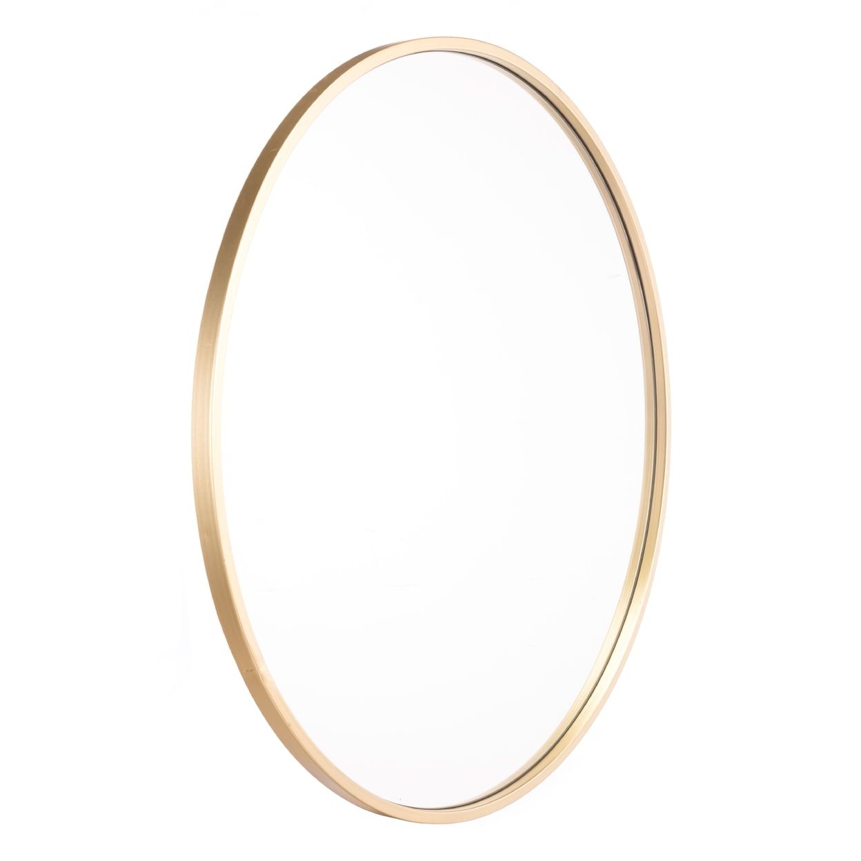 Contemporary 24" Gold Steel Framed Round Mirror