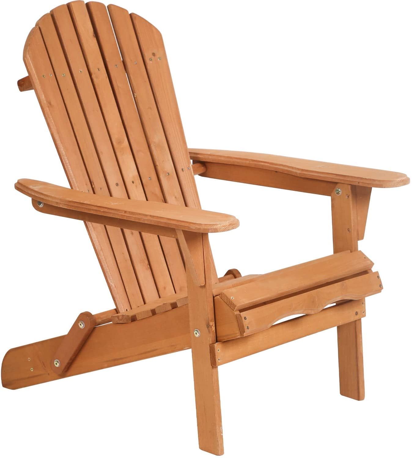 Natural Finish Folding Acacia Wood Adirondack Chair