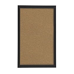 Natural Cork Bulletin Board with Black MDF Frame, 12" x 18"