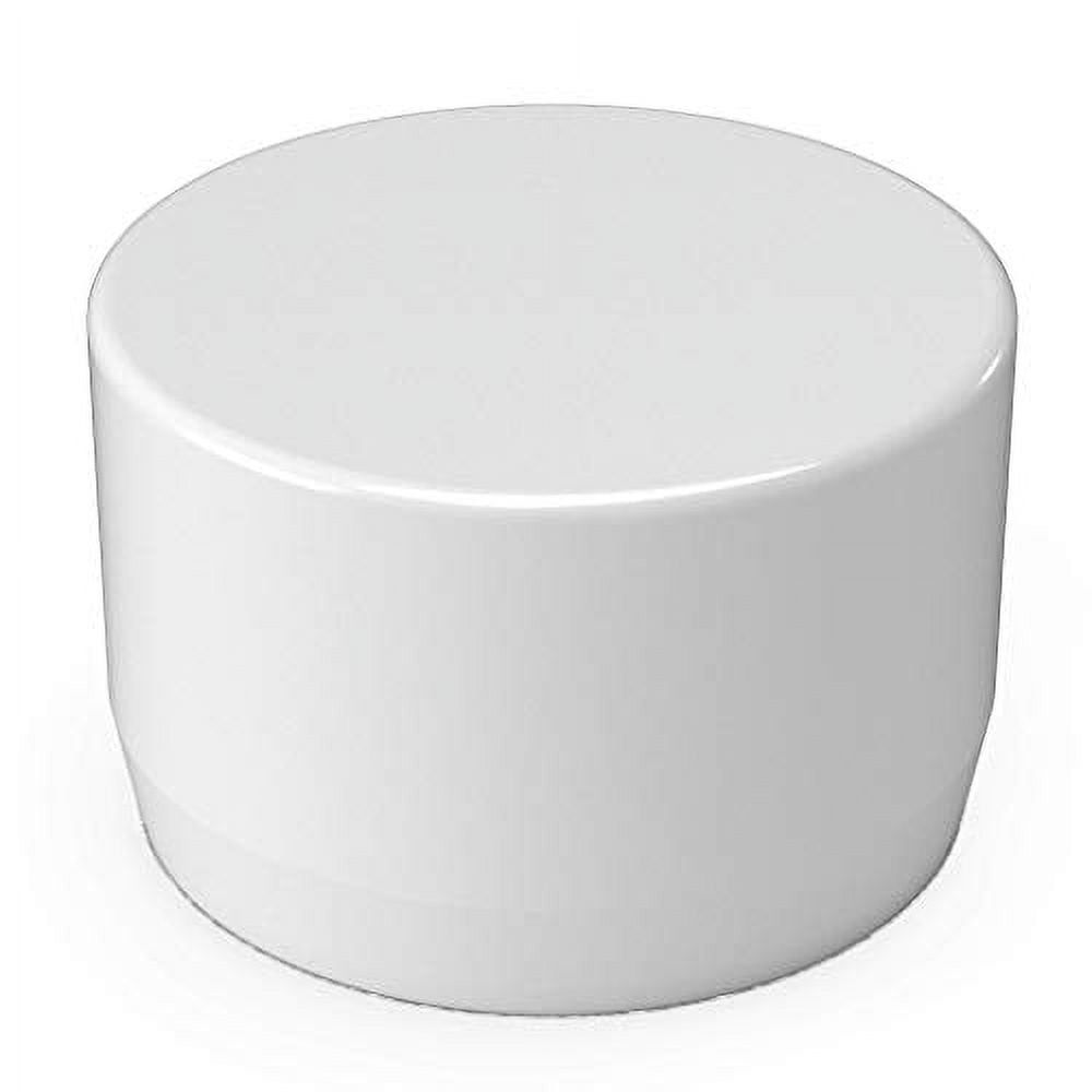 White 2'' PVC External End Cap, Pack of 10