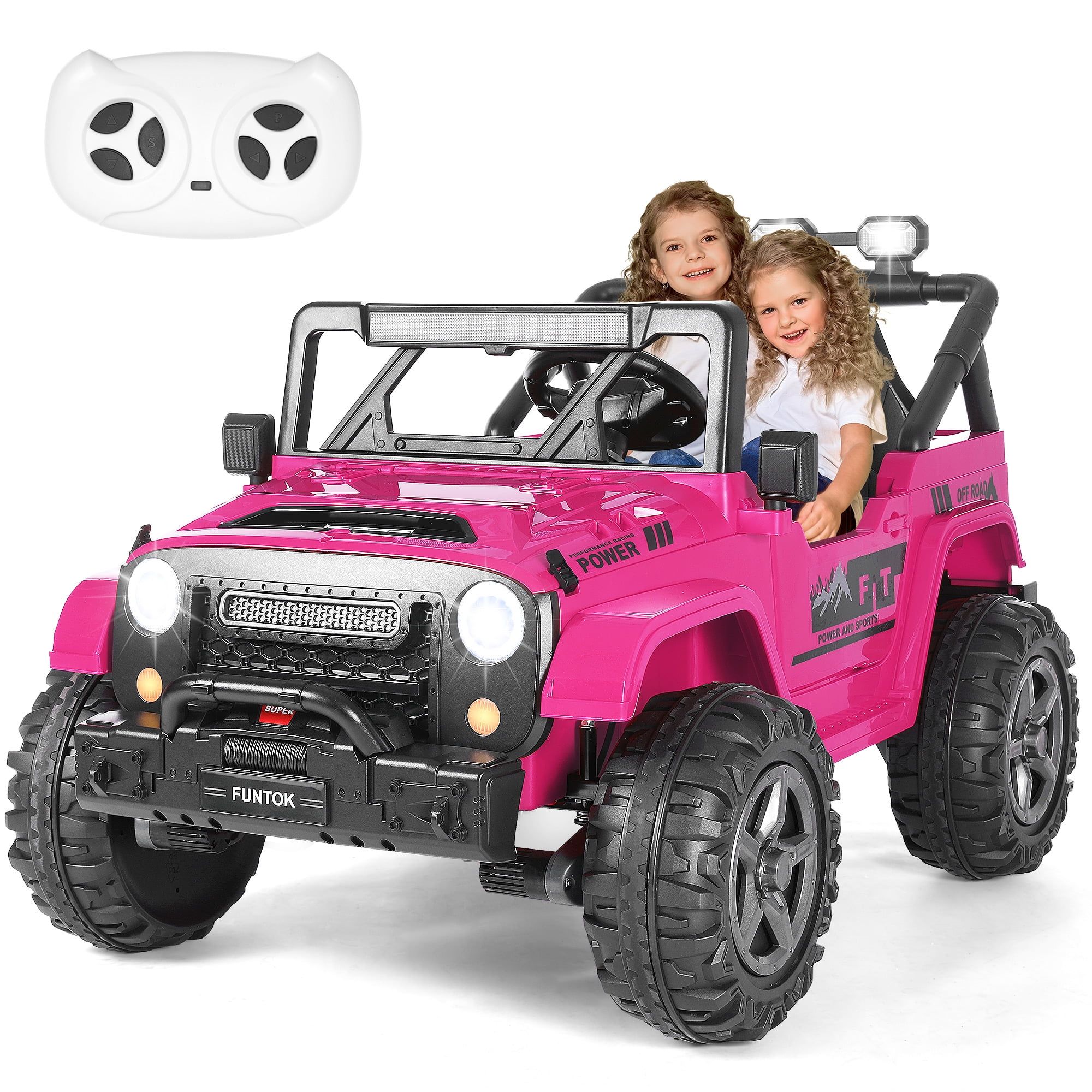 Pink 24V 2-Seater Kids Ride-On Truck with Remote Control