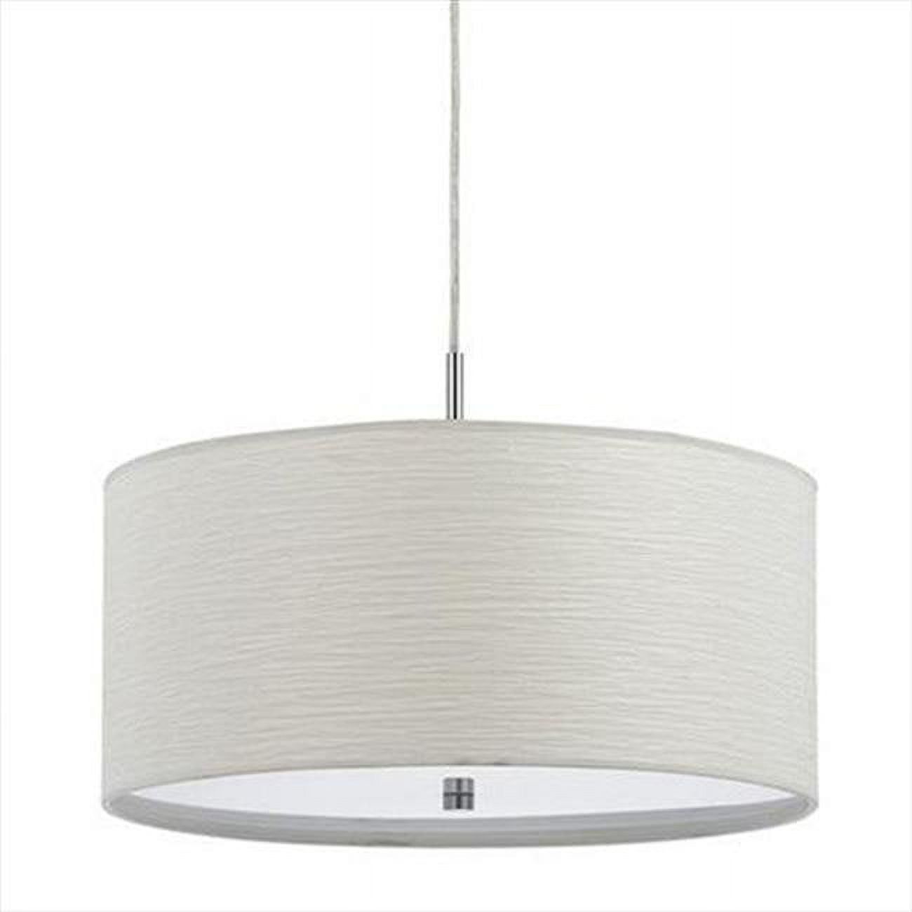 Sophisticated White Drum Pendant Light with Fabric Shade