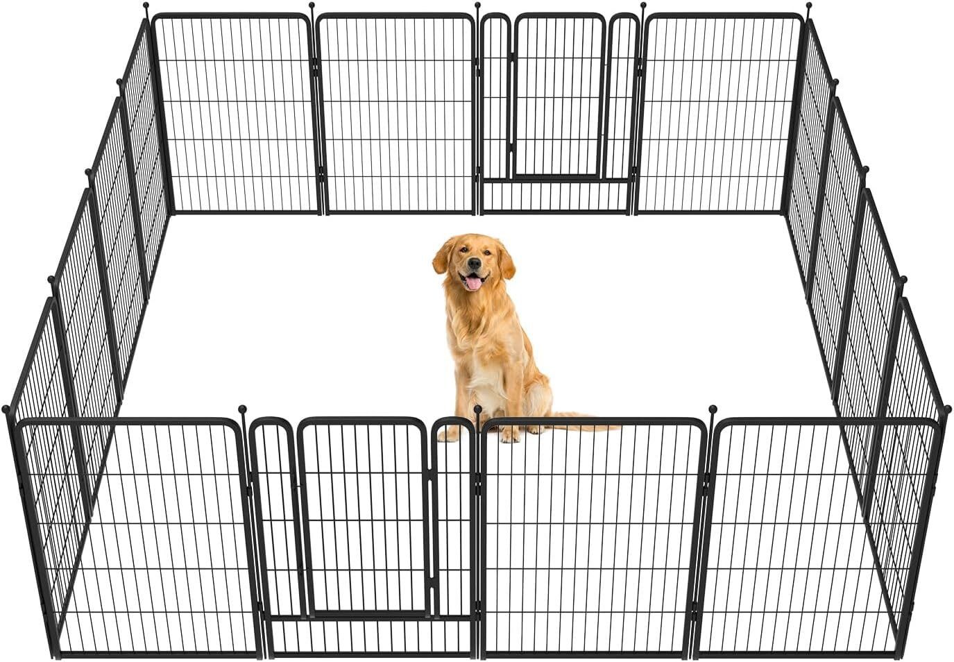 FXW Black Metal 40" Height 16-Panel Dog Playpen