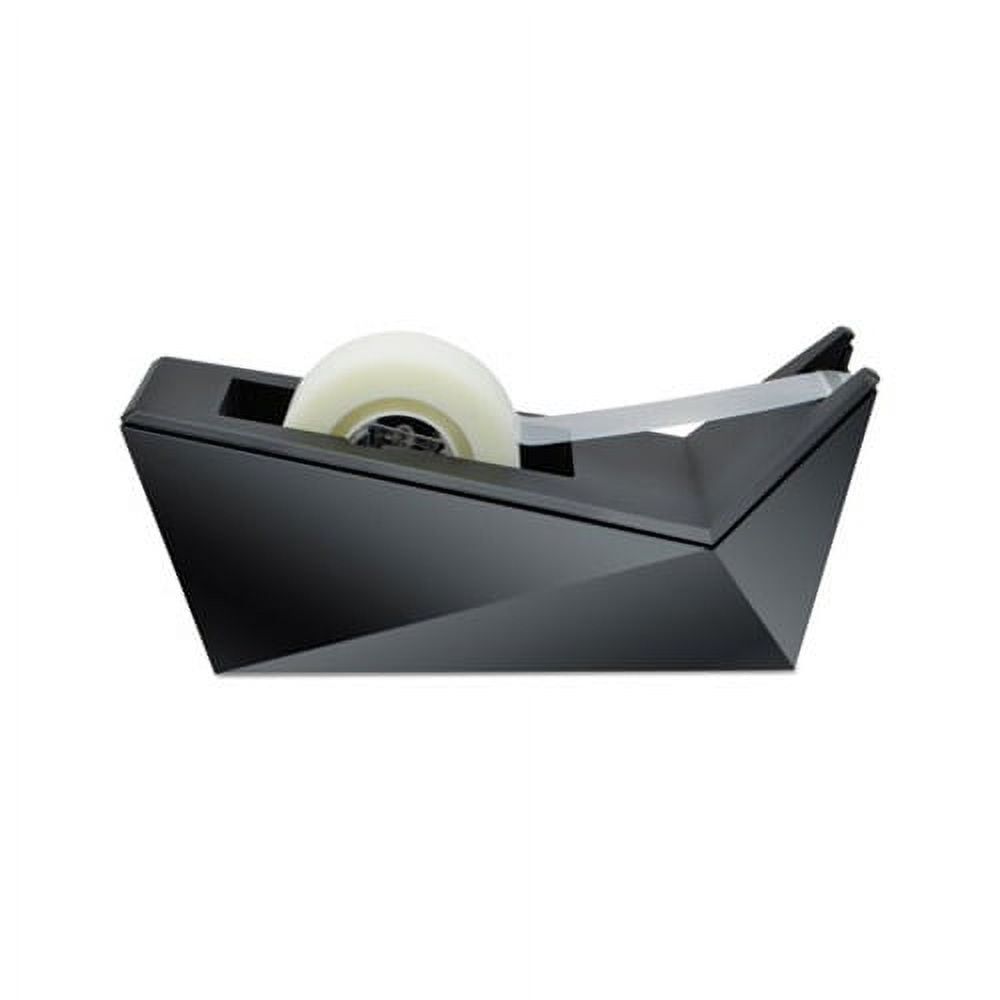 Black Facet Design One-Handed Desktop Tape Dispenser