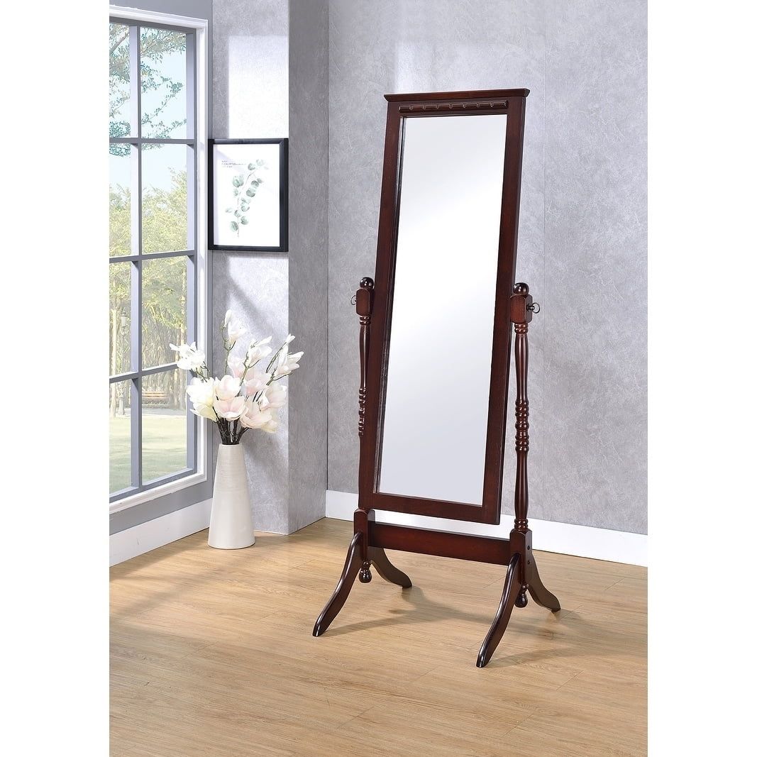 Fairfax Swivel Full-Length Walnut Wood Cheval Mirror