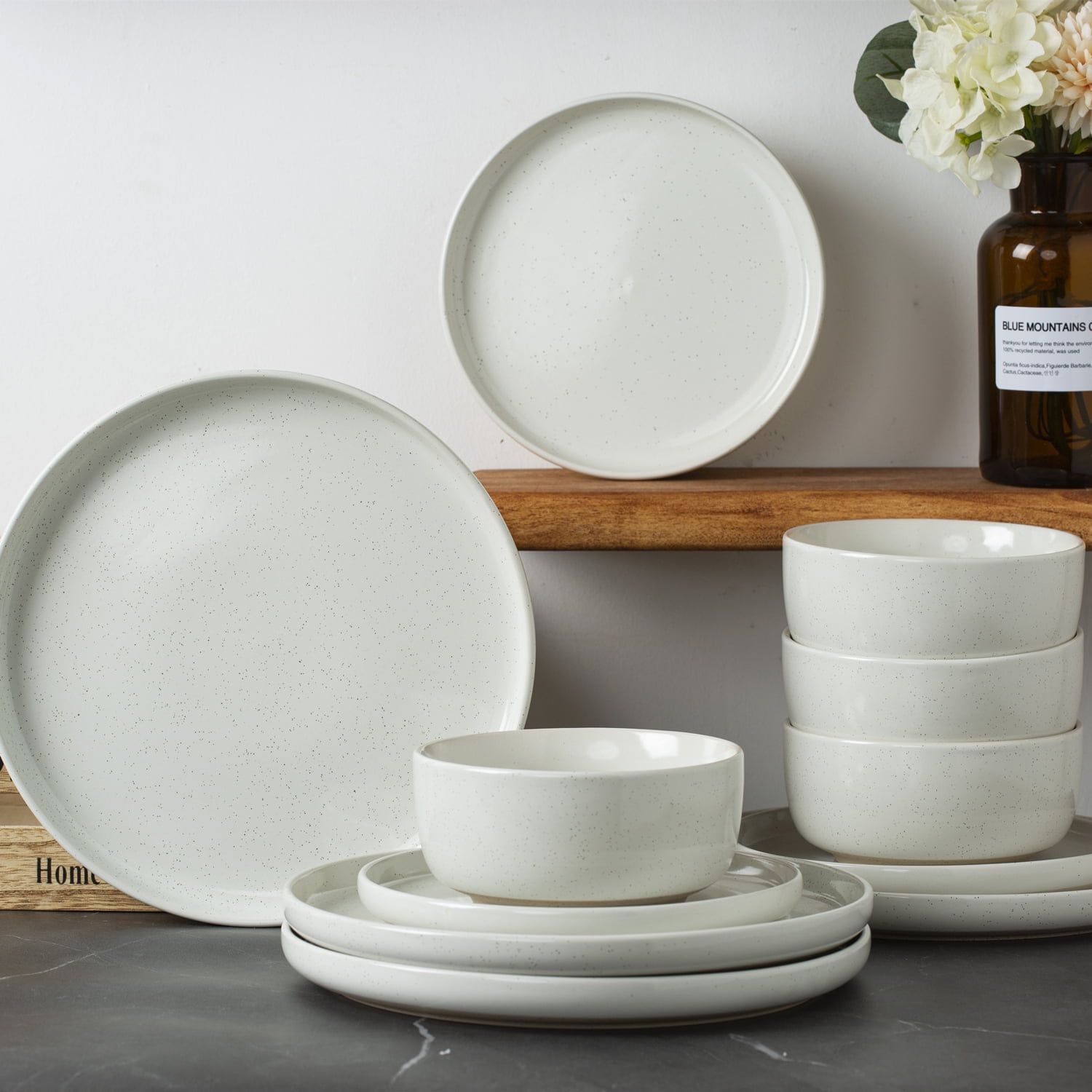 Milkyway White Ceramic 12-Piece Dinnerware Set