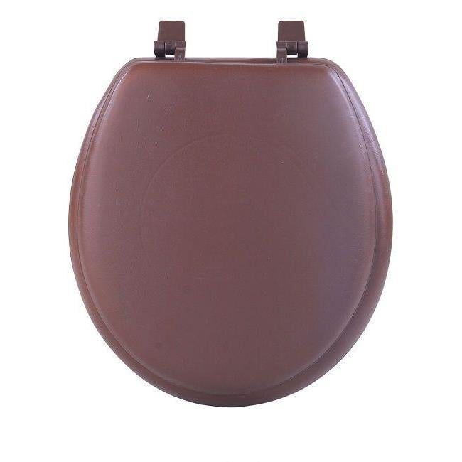 Chocolate 17 Inch Soft Vinyl Toilet Seat with Foam Cushion