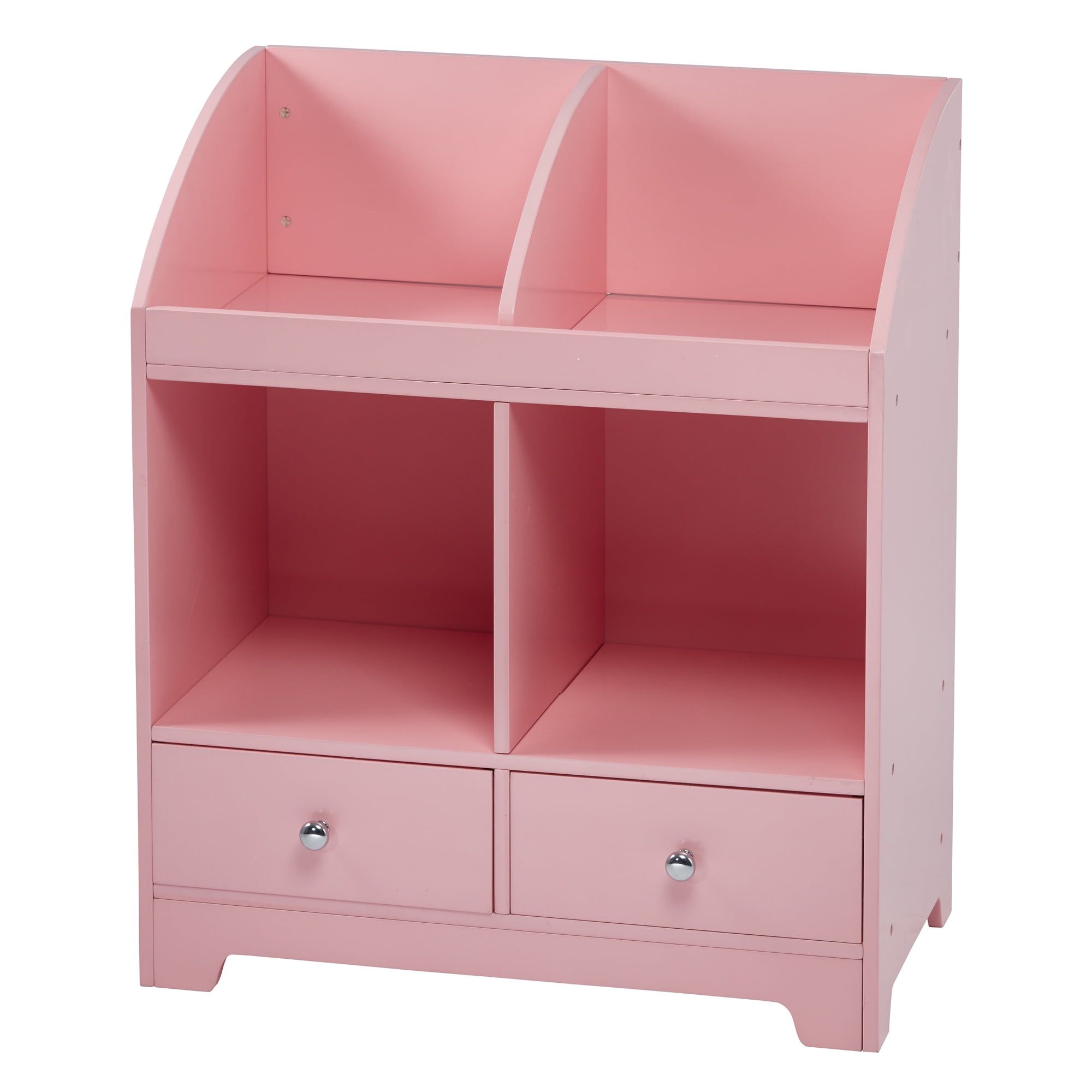 Pink Wooden Stackable Kids Storage Cubby with Drawers