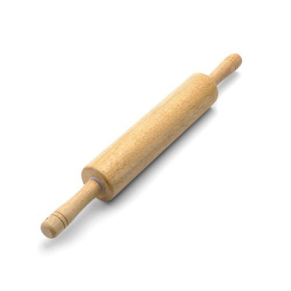 Classic Natural Wood Rolling Pin with Easy Grip Handles