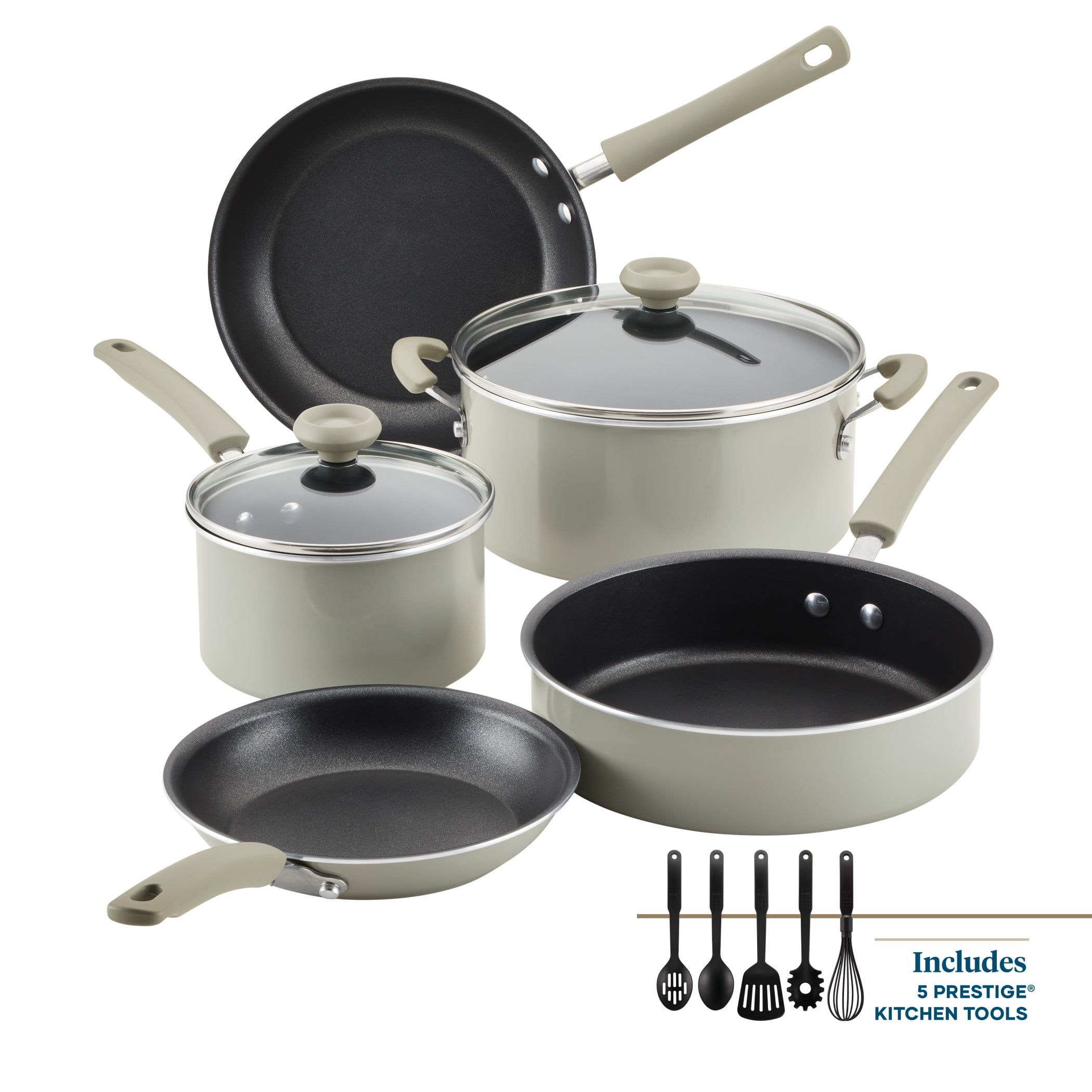 Farberware 12-Piece Gray Nonstick Aluminum Cookware Set