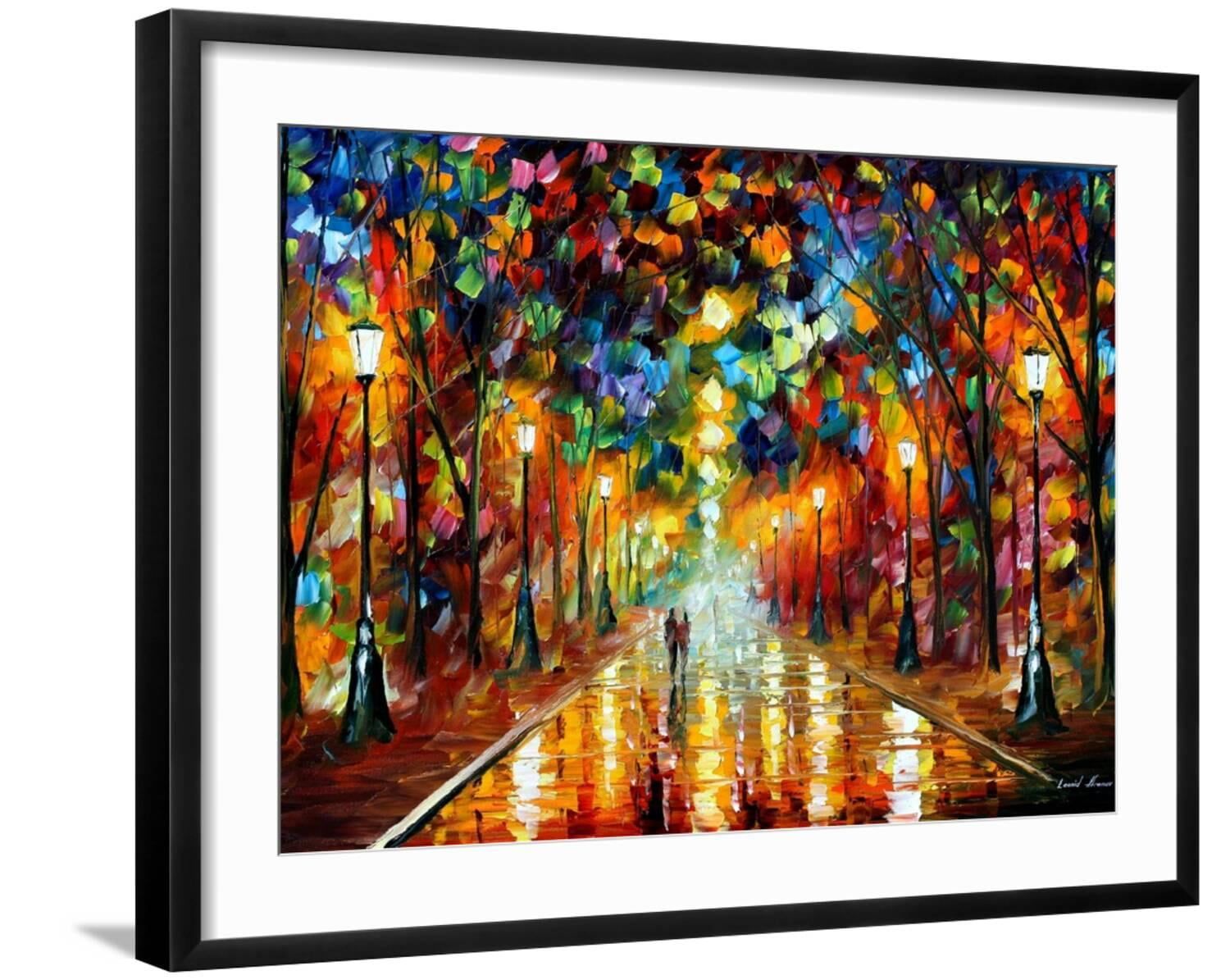 Vibrant Multicolor Landscape Canvas Print with Black Frame, 24" x 18"