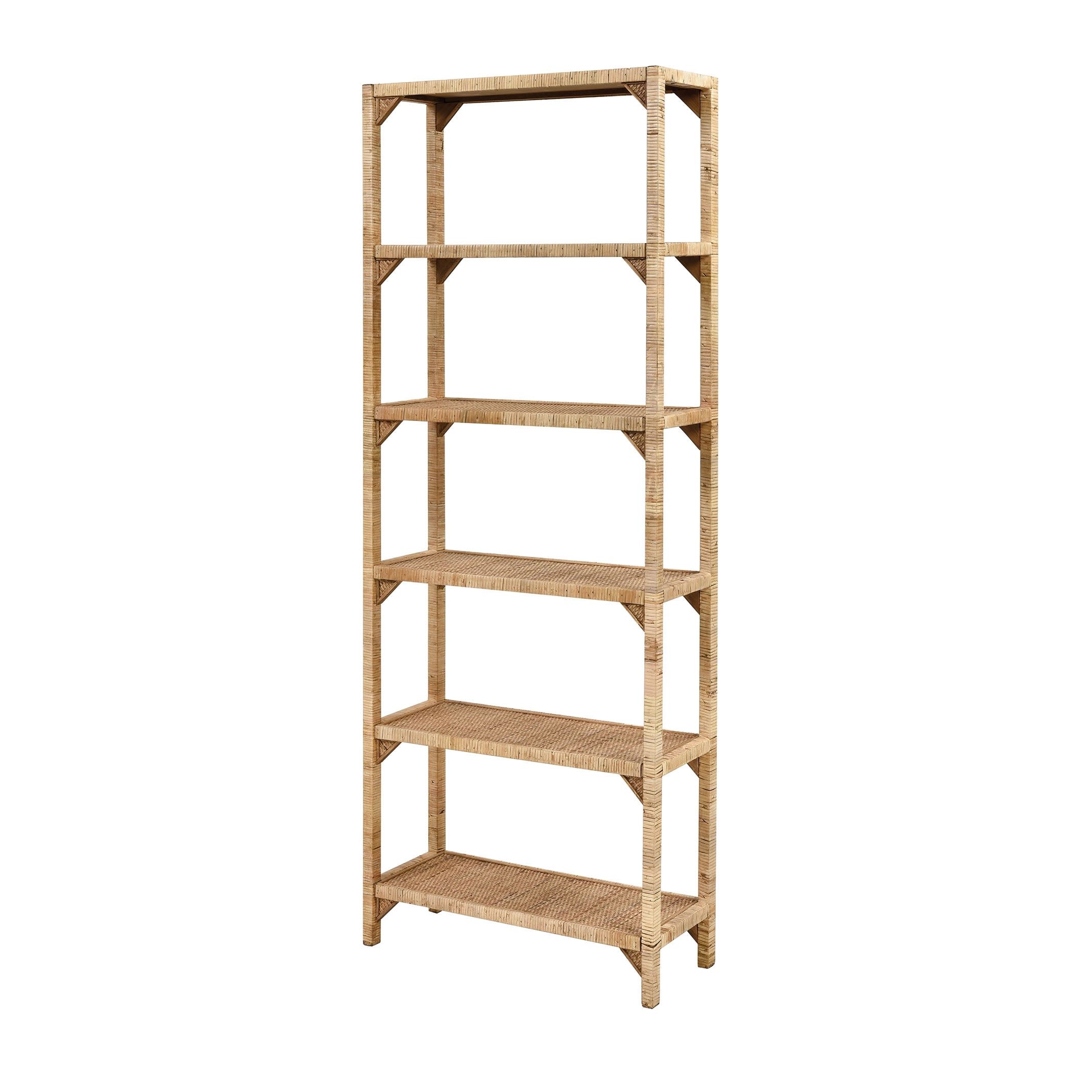 Fargesia Natural Bamboo Tall Etagere-Style Bookcase