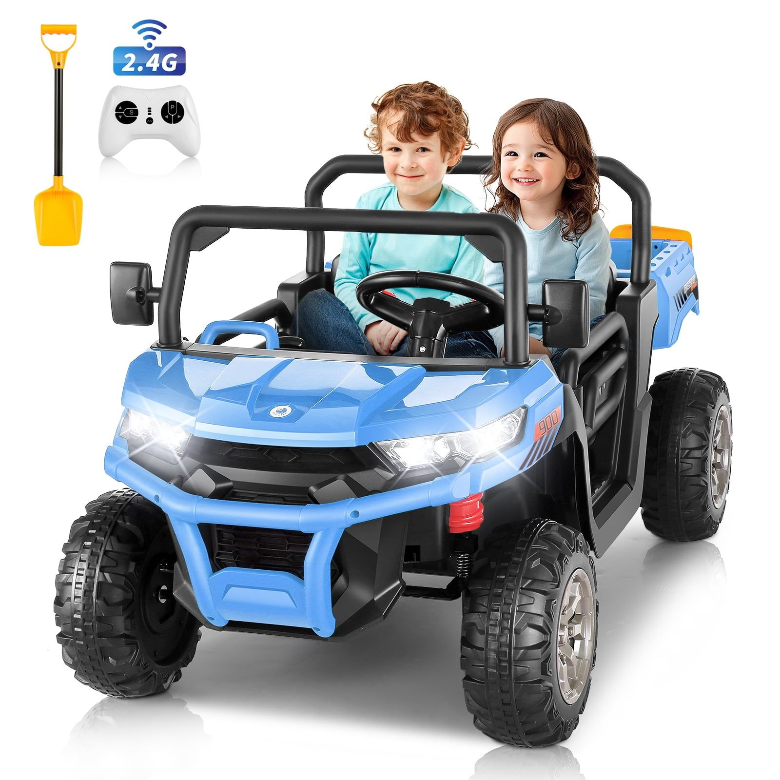 Blue 24-Volt 2-Seater Ride-On UTV with Dump Bed