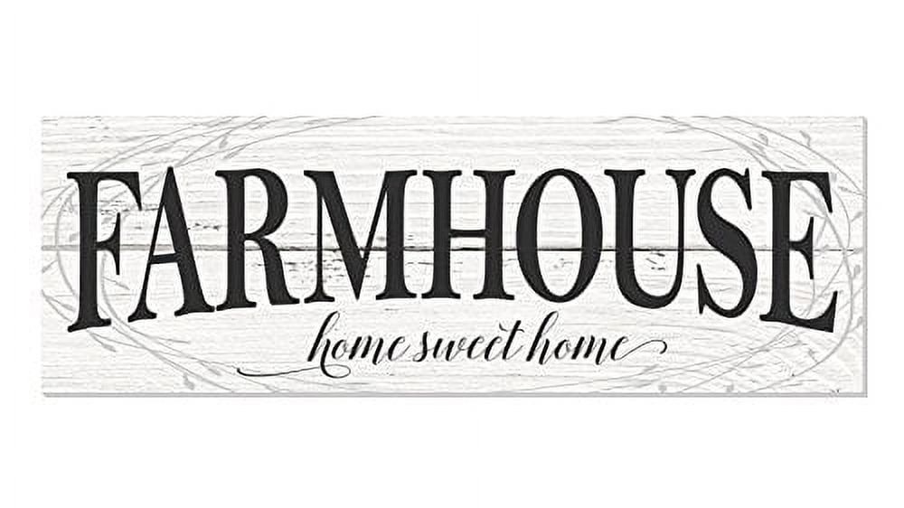 Farmhouse Home Sweet Home White Rustic Wood Wall Sign 6x18