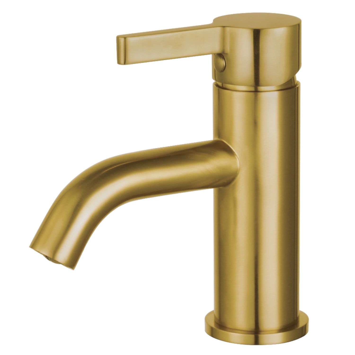 Modern Continental Brushed Brass Single-Handle Deck Mount Faucet