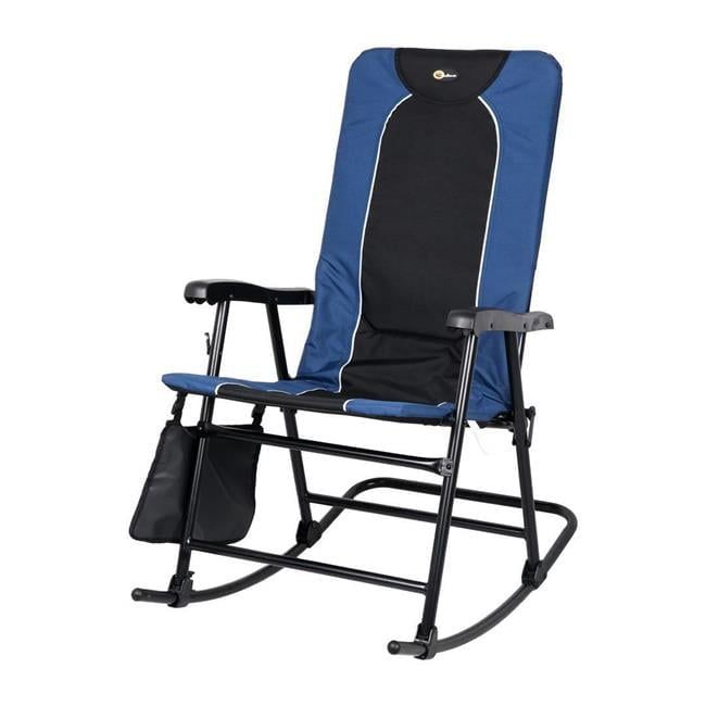 Dakota Blue & Black Folding Rocker with Padded Comfort