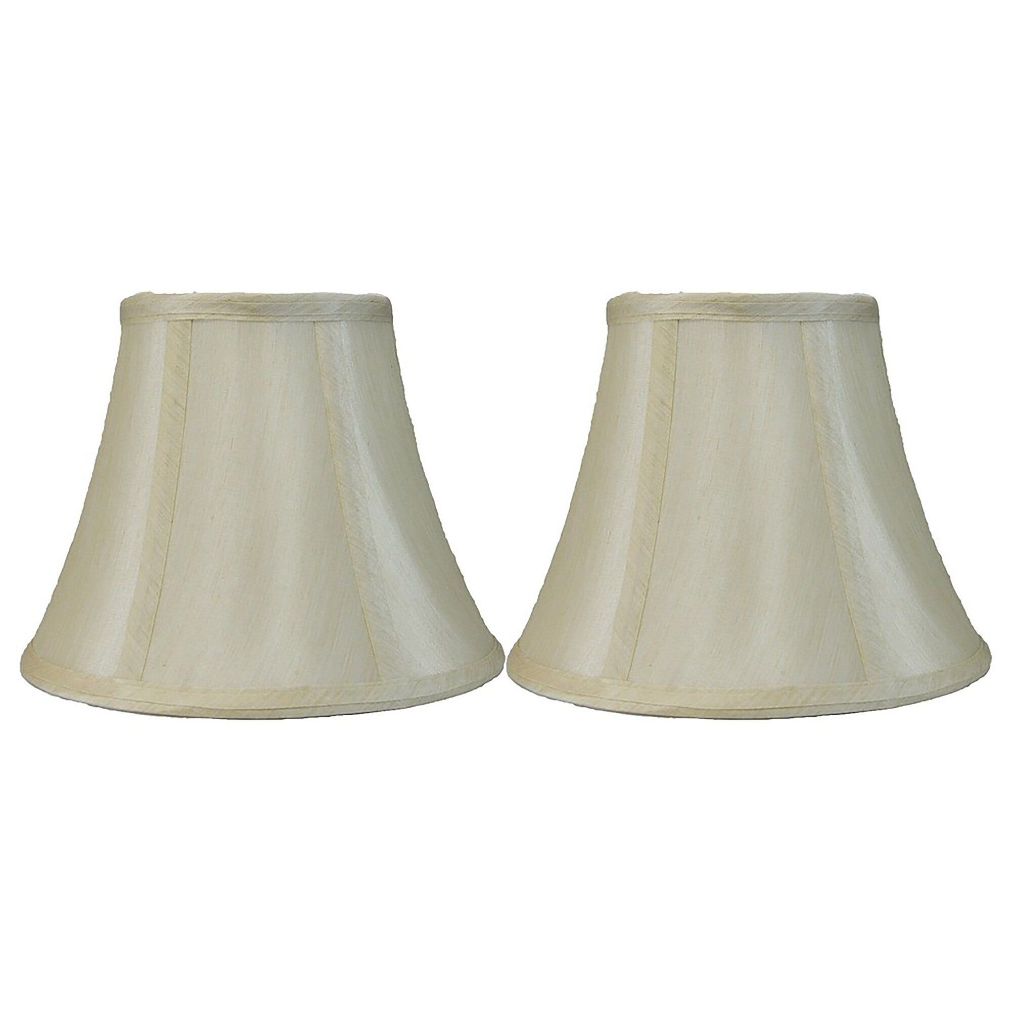Cream Faux Silk Bell Lamp Shade Set with Nickel Fitter