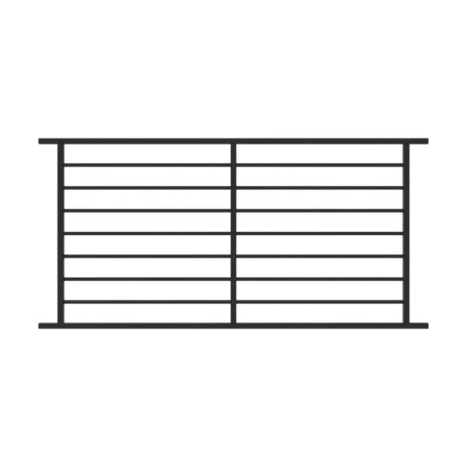 Fe26 Black Steel 34" H x 6' W Railing Level Panel