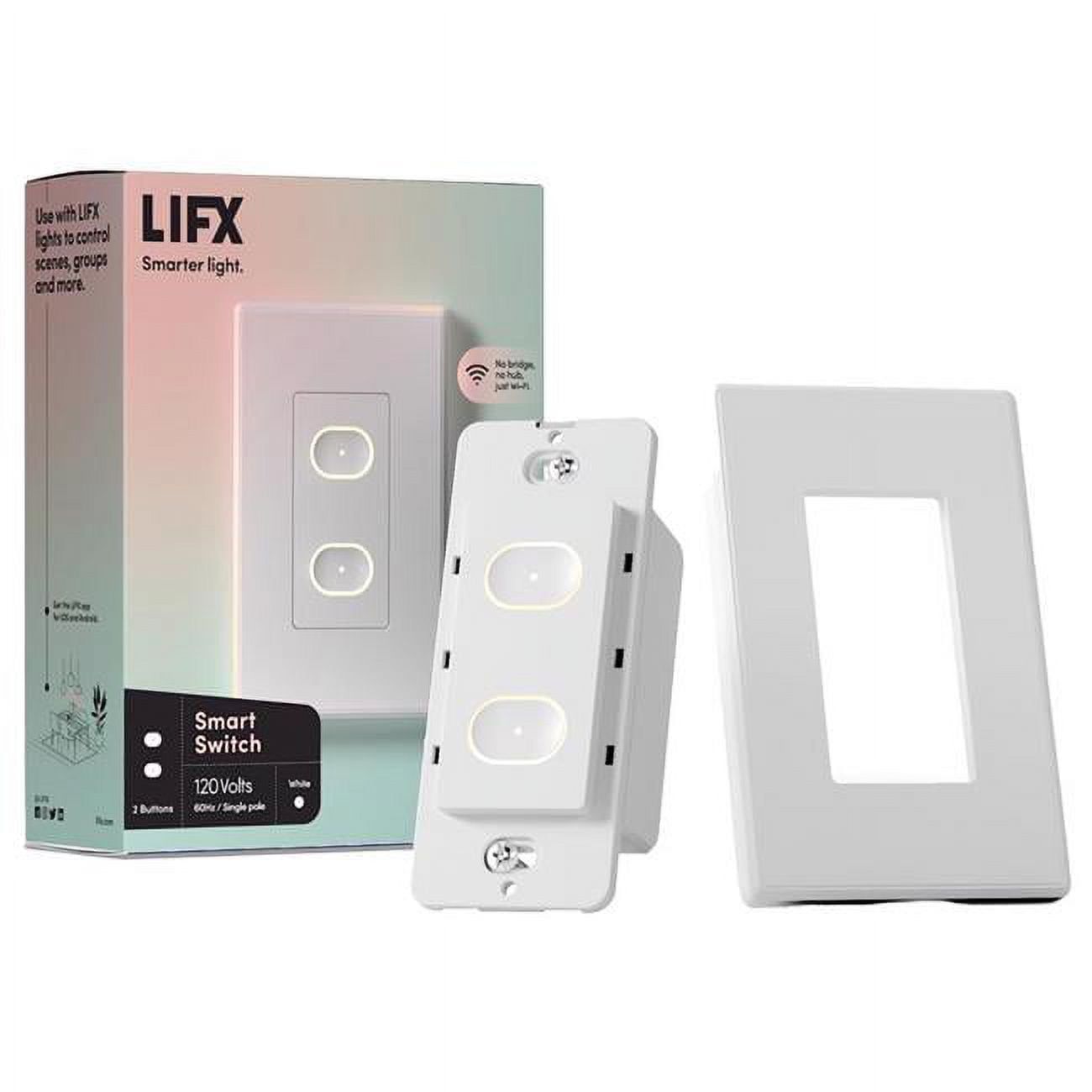 LIFX White Matte 2-Button In-Wall Smart Light Switch