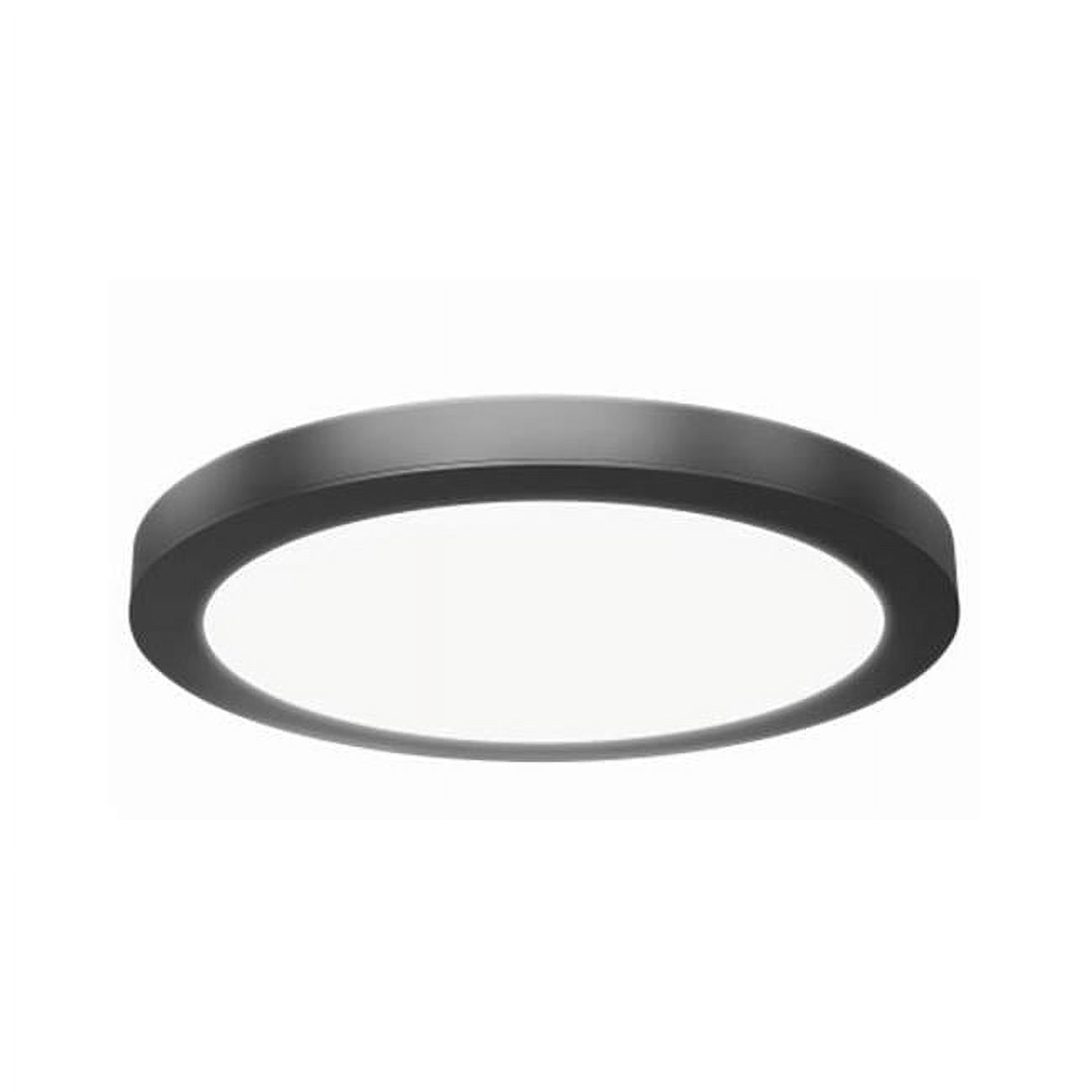 Matte Black Aluminum Round LED Flush Mount Light