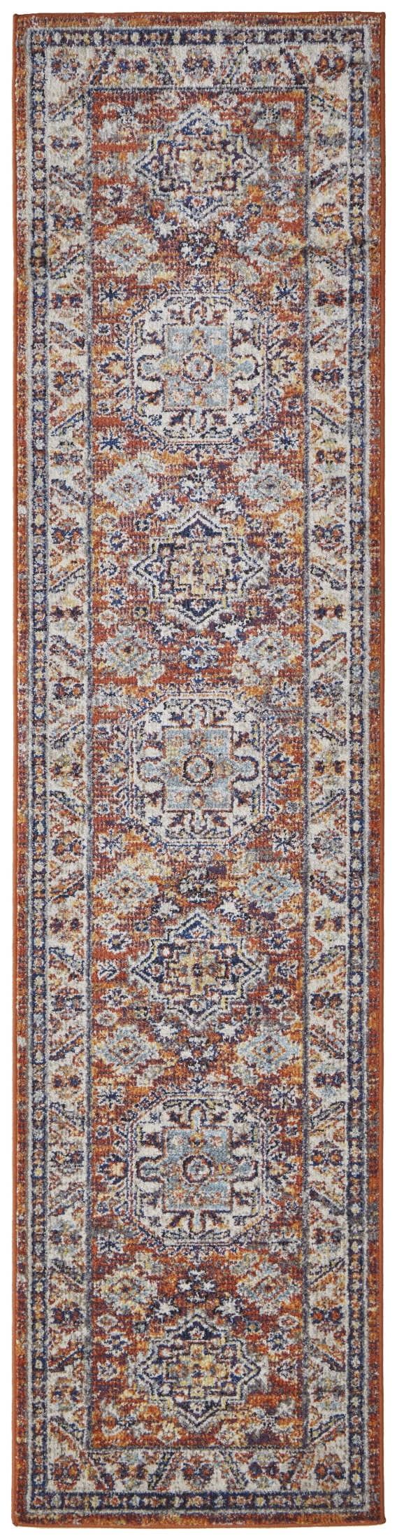 Sunset Spice Medallion 24" Cotton-Synthetic Blend Runner Rug