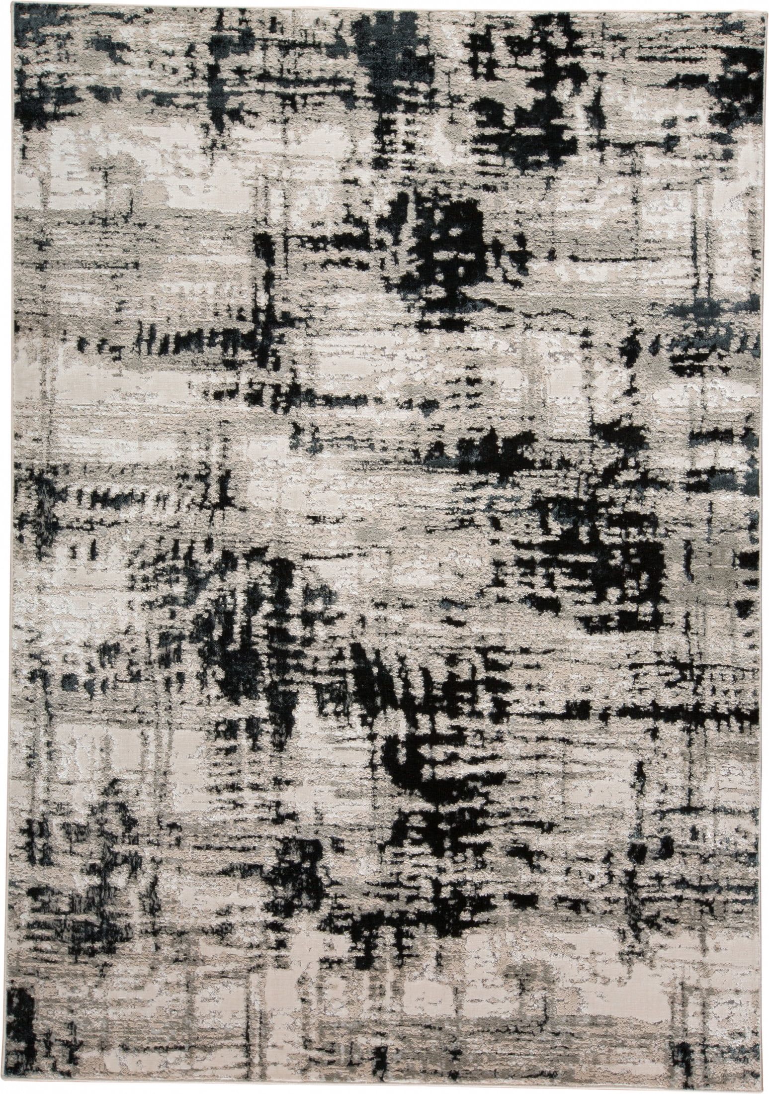 Micah Black and Gray Abstract Cotton Accent Rug