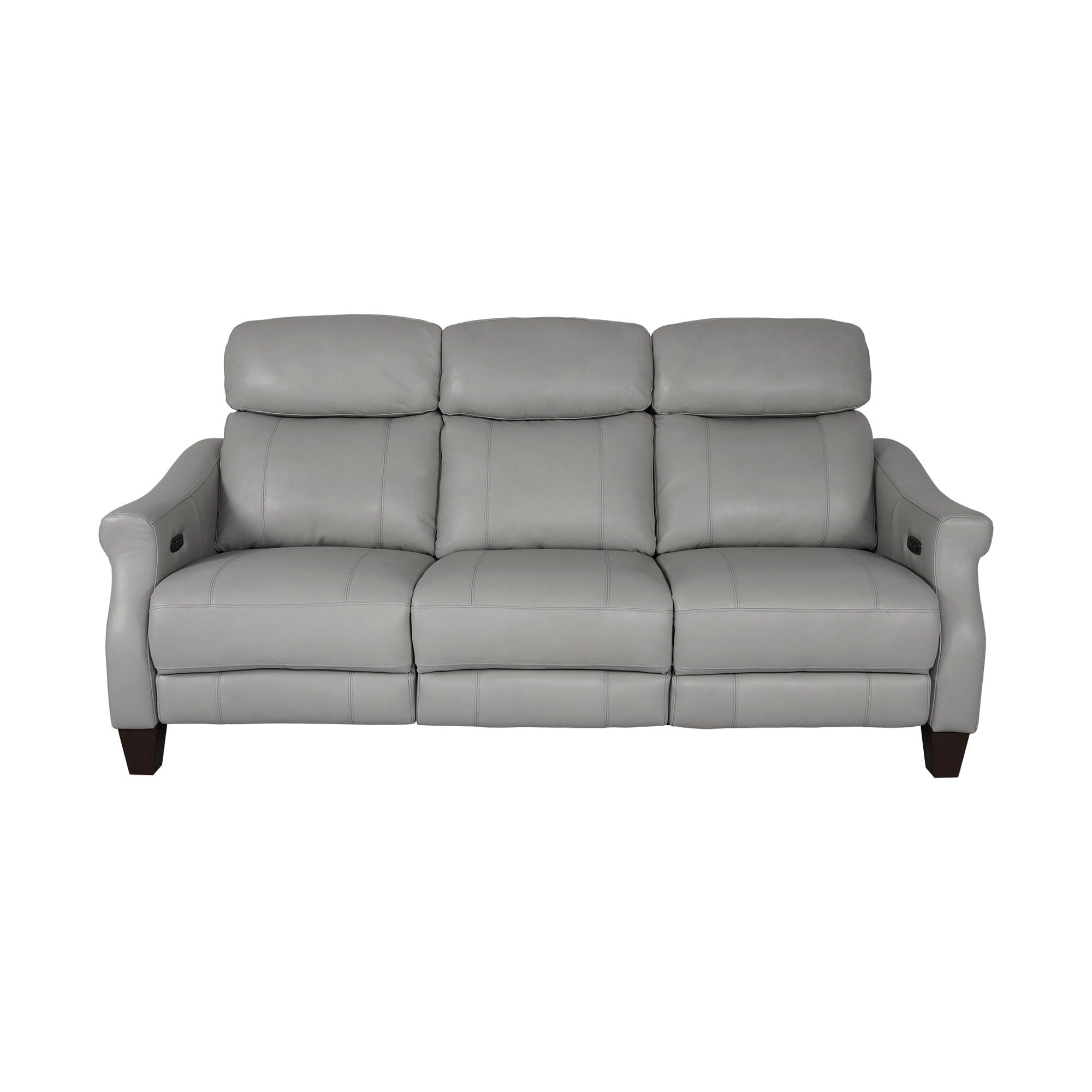 Felicity 84" Silver Faux Leather Reclining Sofa with USB Ports