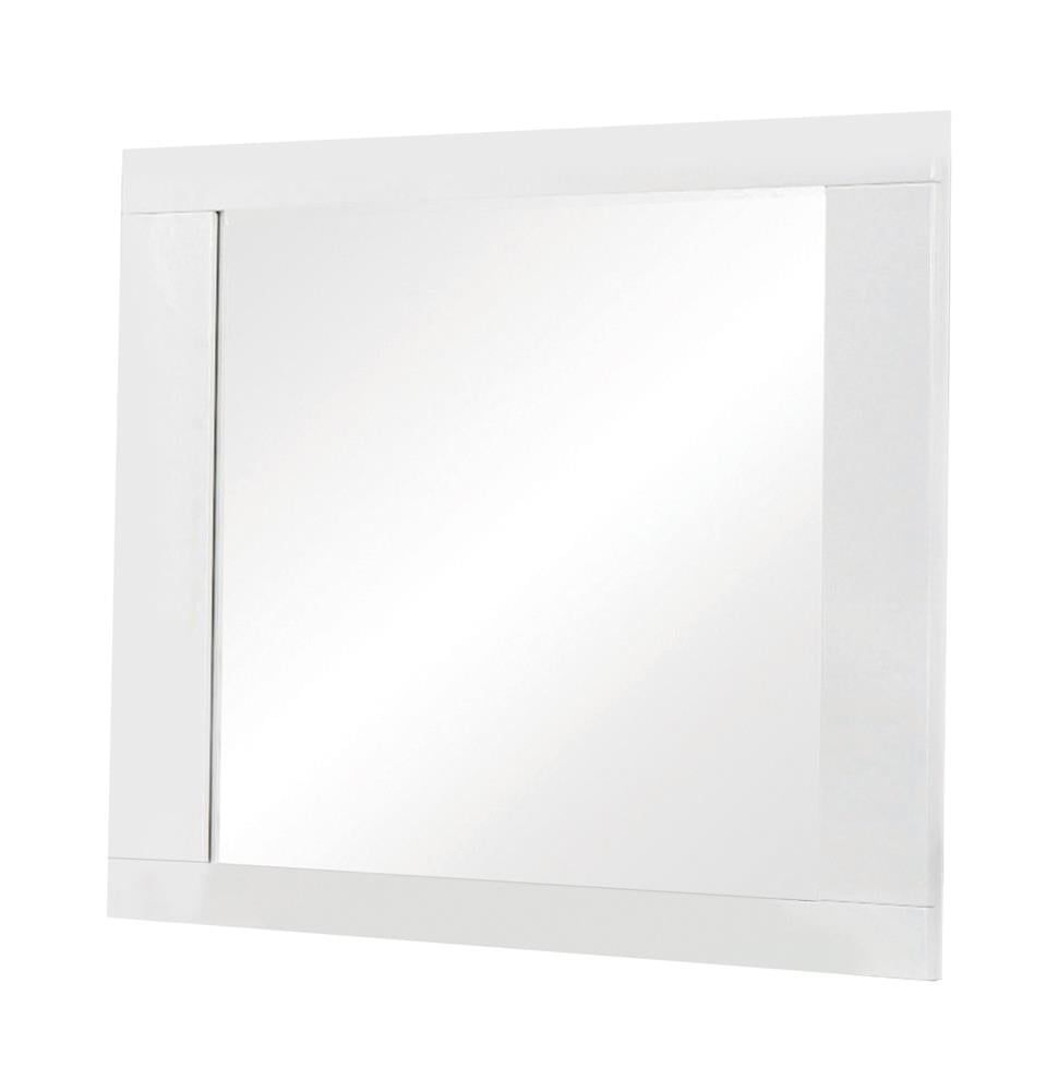 Felicity Glossy White Contemporary Rectangular Dresser Mirror